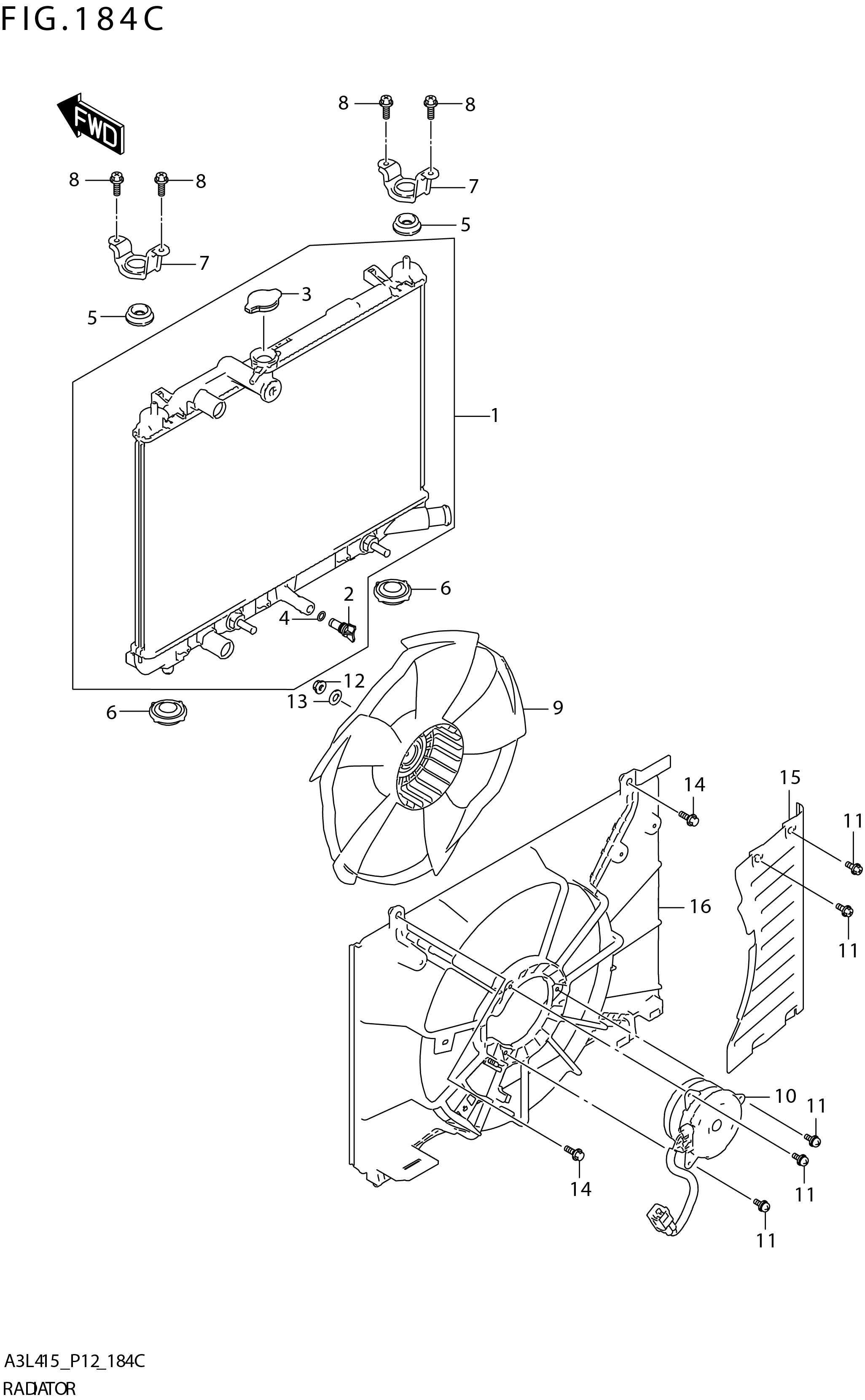 FIG. 184C RADIATOR (K15C)