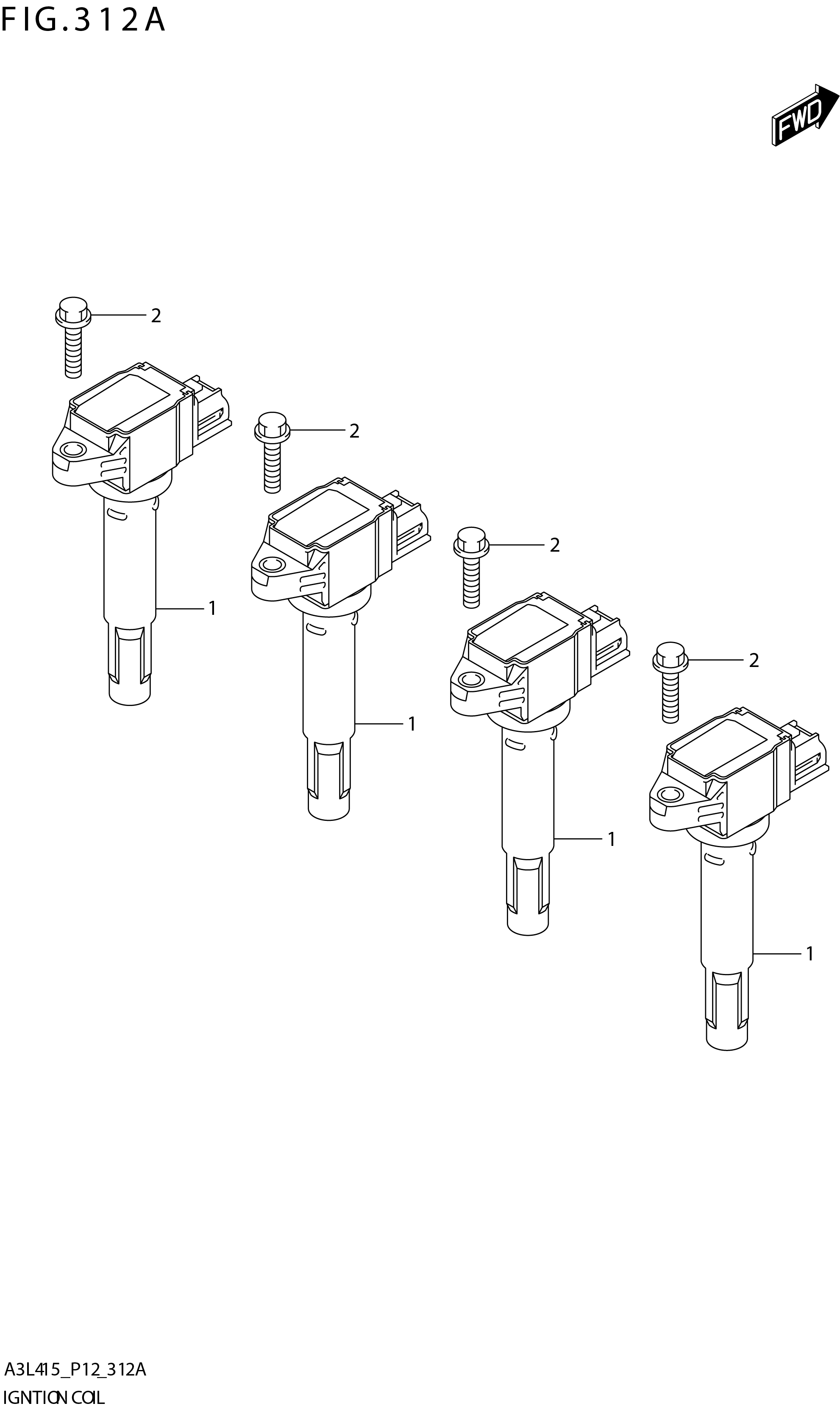 FIG. 312A IGNITION COIL (K15B)