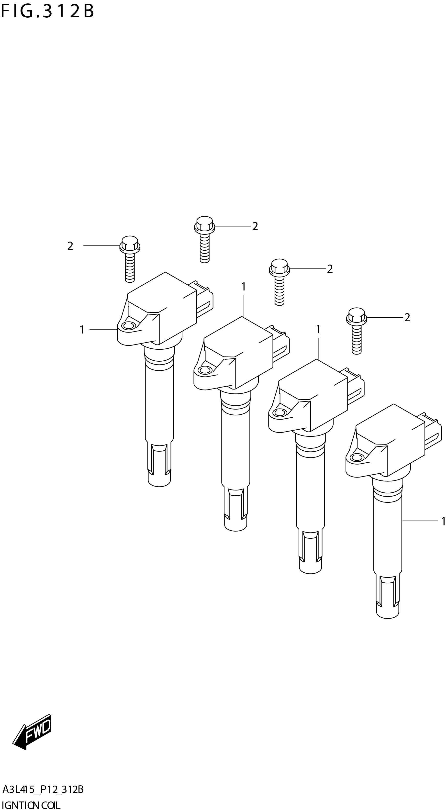 FIG. 312B IGNITION COIL (K15C)