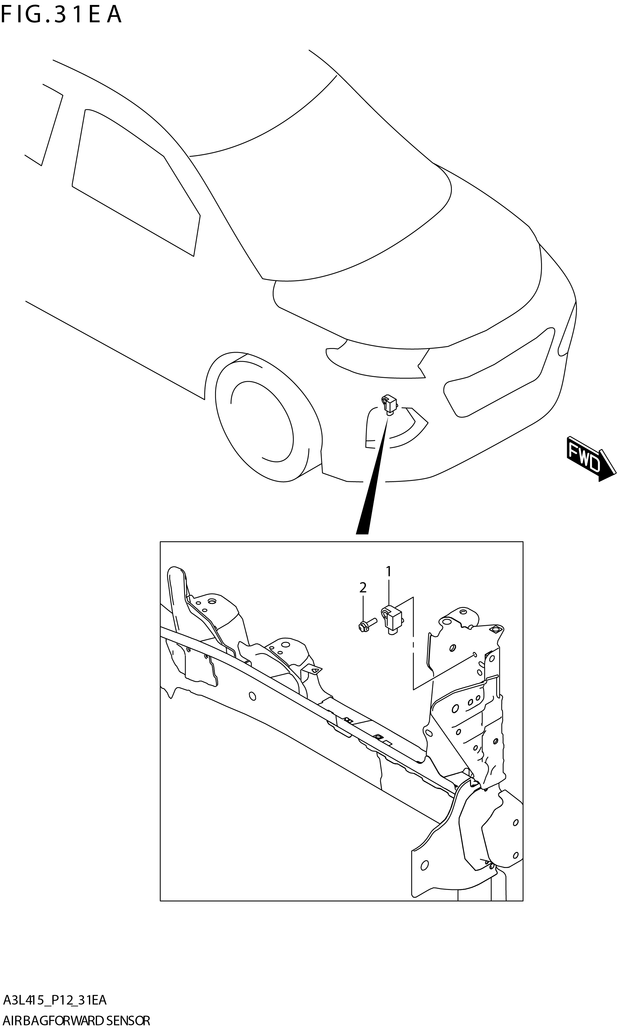 FIG. 31EA AIR BAG FORWARD SENSOR ((K15B,K15C):N_AEBR)
