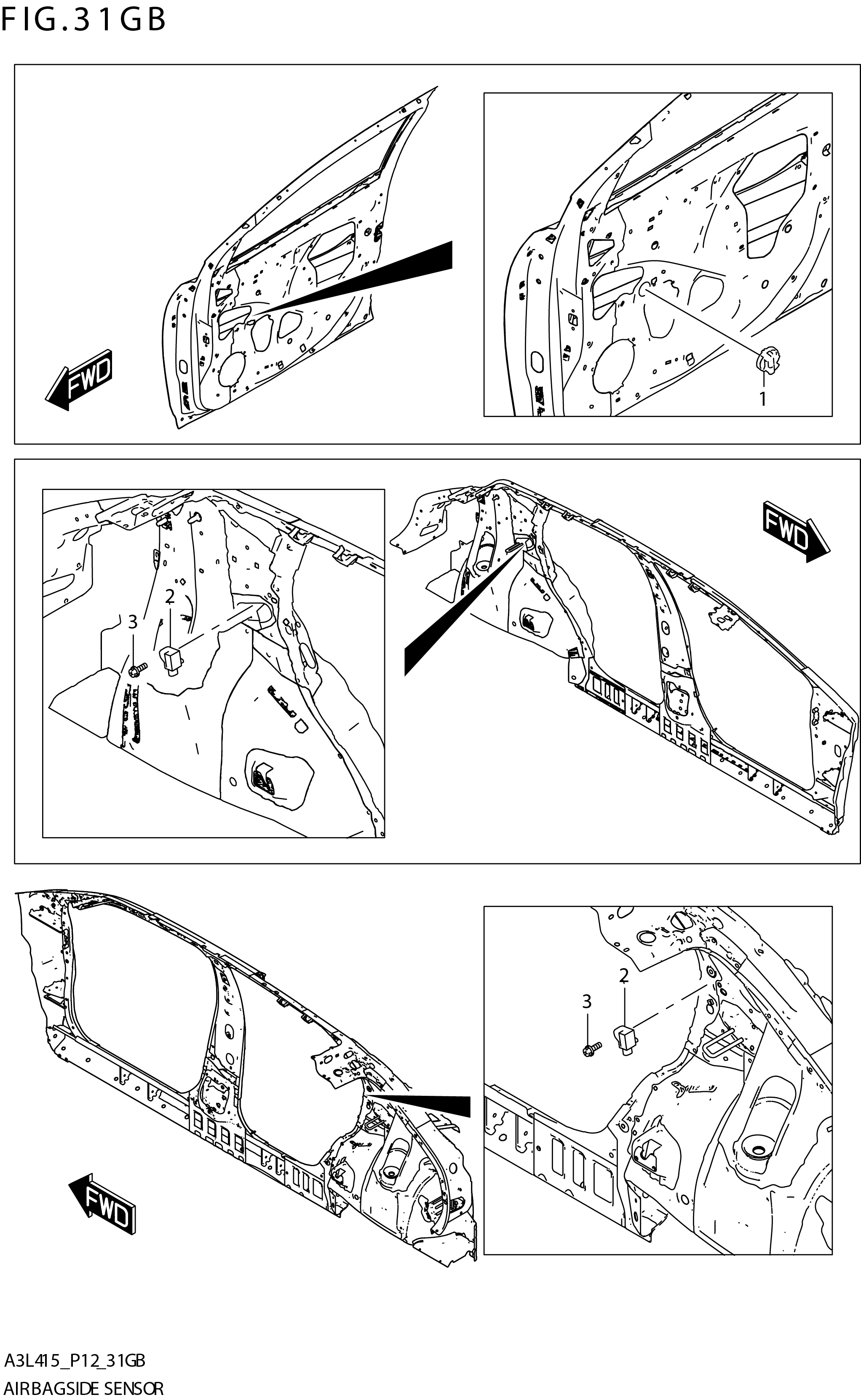 FIG. 31GB AIR BAG SIDE SENSOR (K15C:W_AEBMCR)