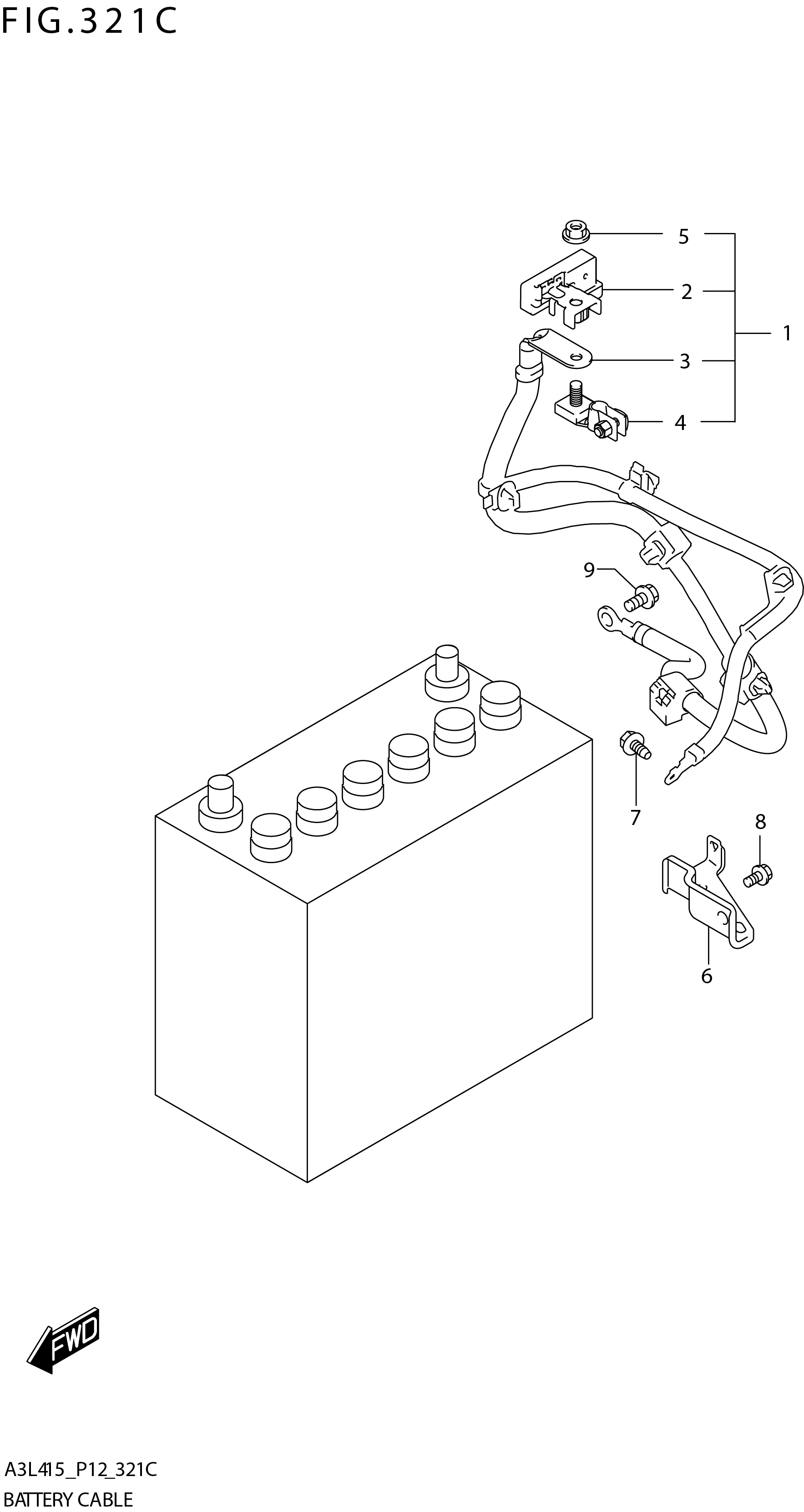 FIG. 321C BATTERY CABLE (GLX:5MT)