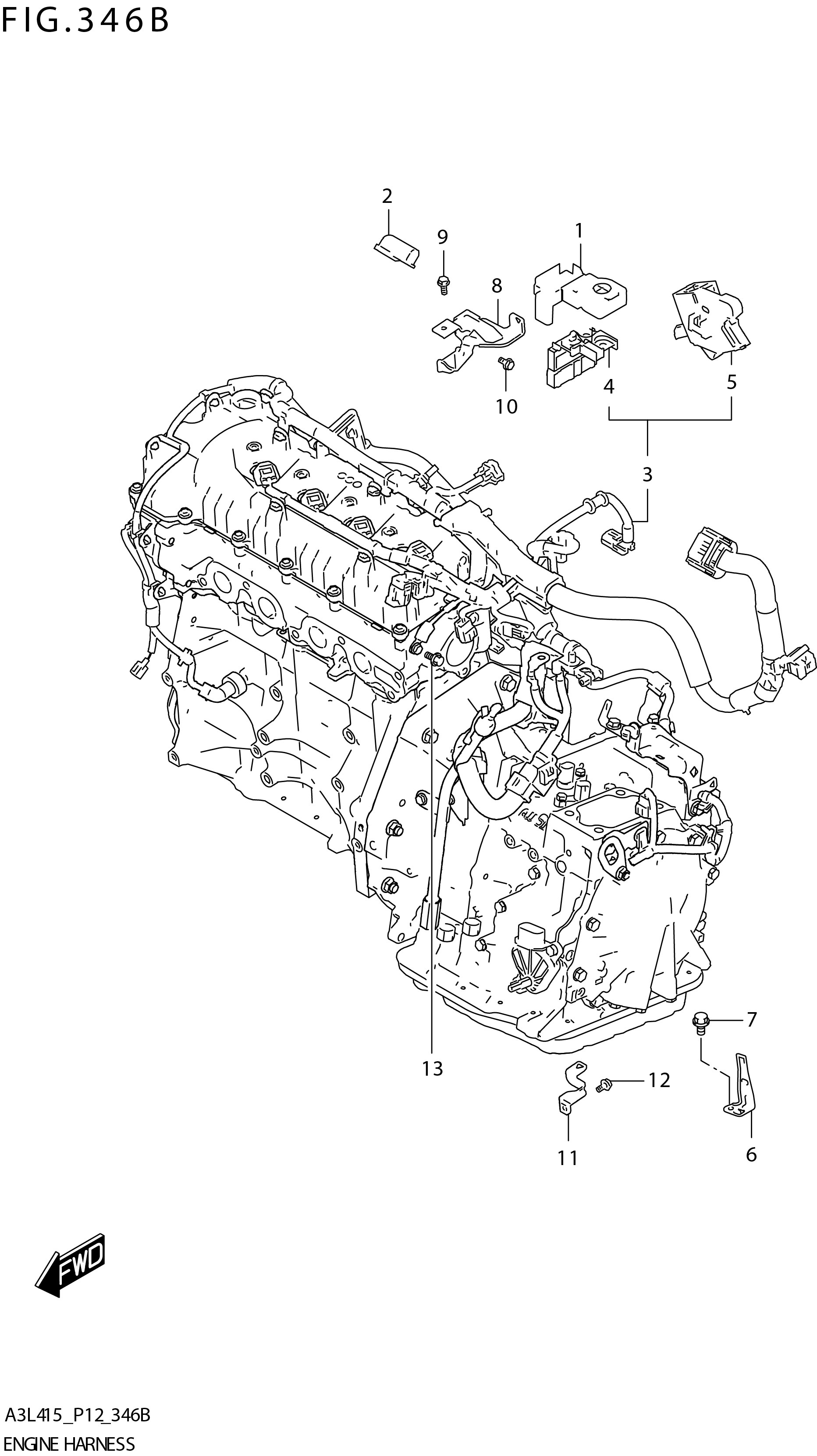 FIG. 346B ENGINEHARNESS (GL:4A T)