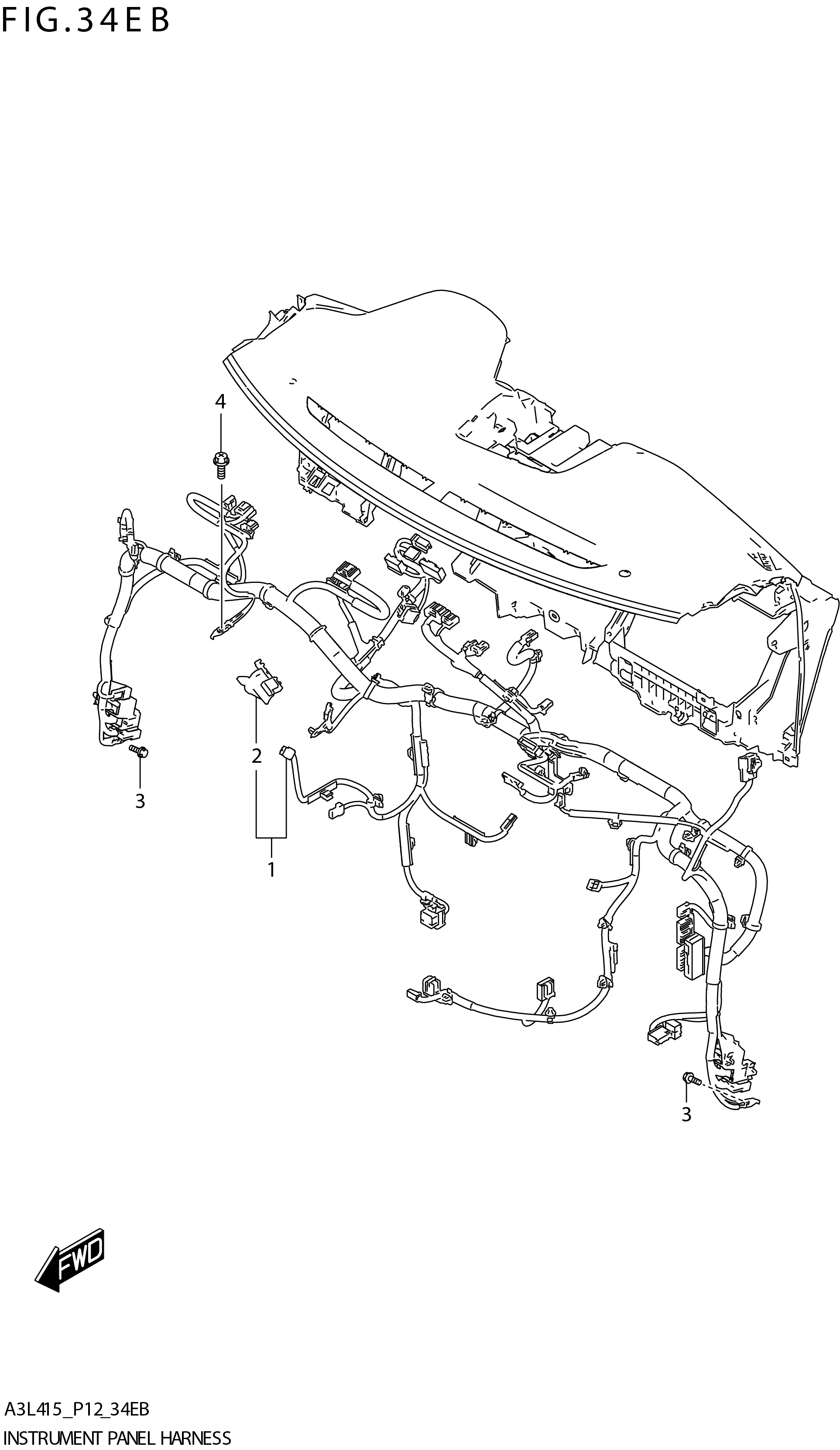 FIG. 34EB INSTRUMENT PANEL HARNESS (GLX:N_AEBR)