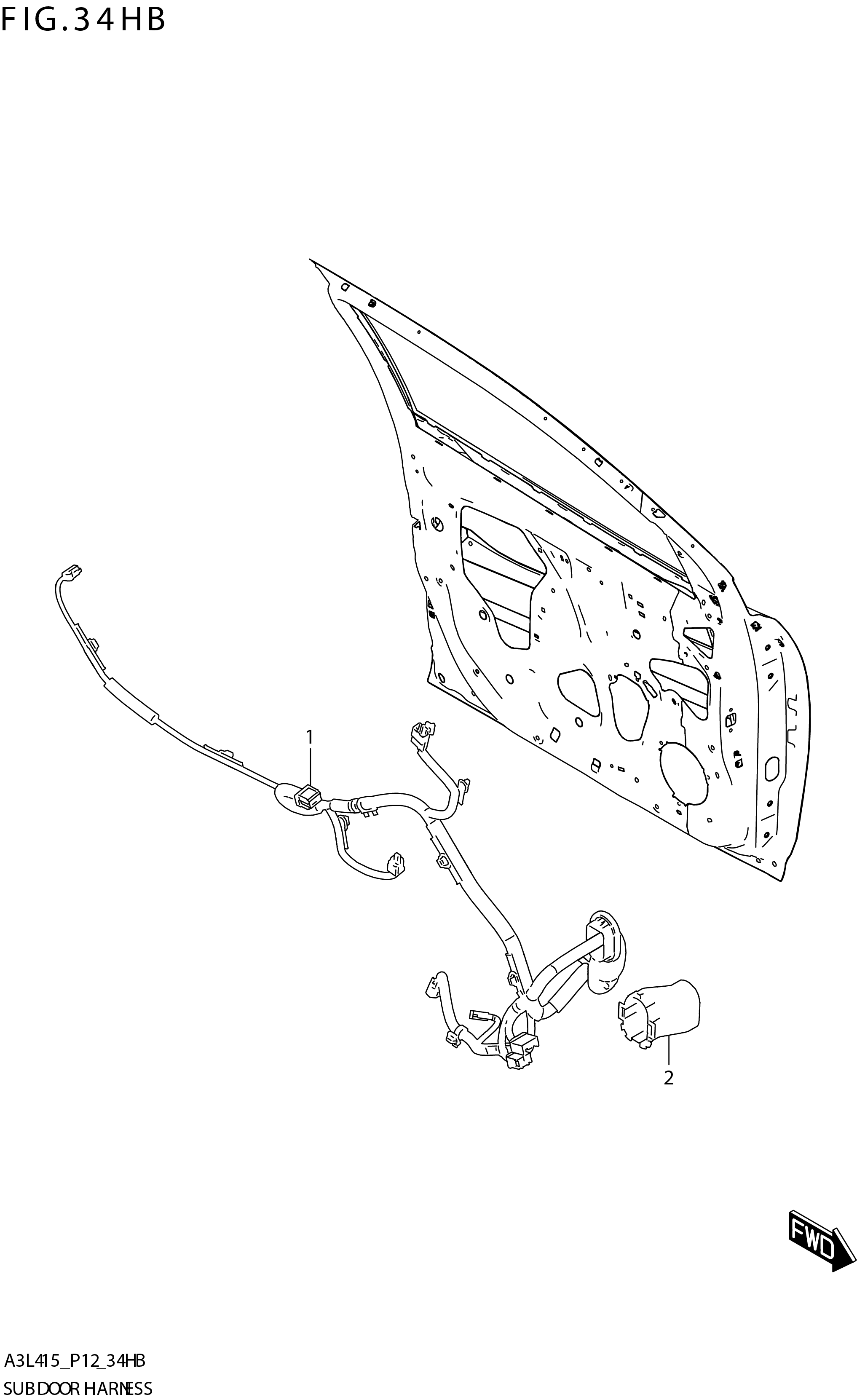 FIG. 34HB SUB DOOR HARNESS (GLX:N_AEBR)