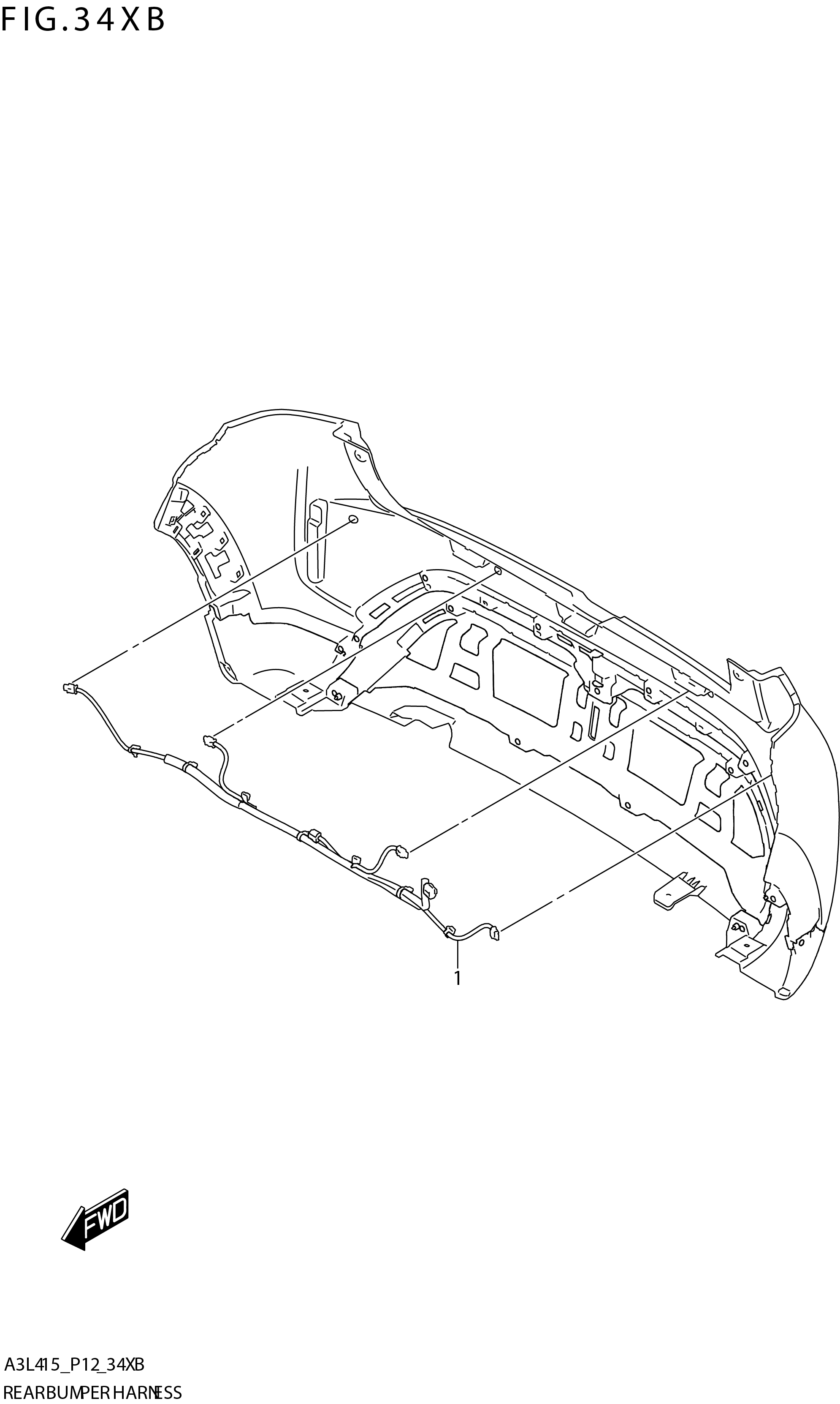 FIG. 34XB REAR BUMPER HARNESS (GLX:N_AEBR)