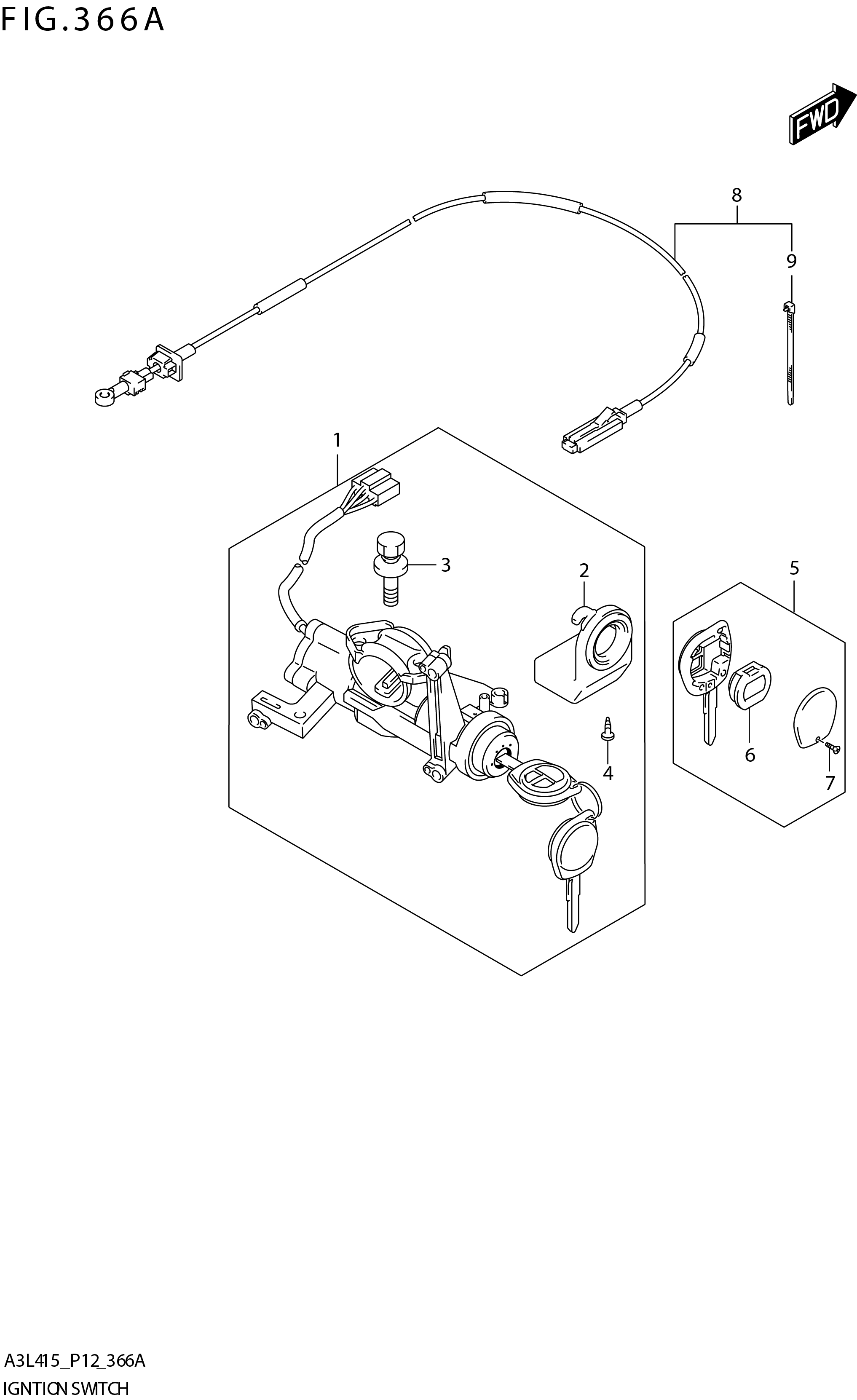 FIG. 366A IGNITION SWITCH (GL:4AT)