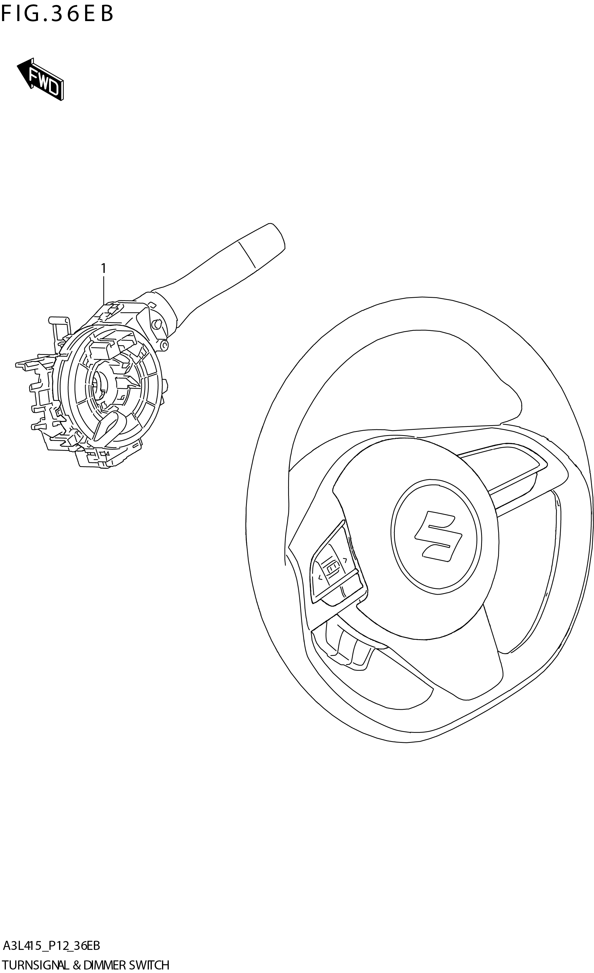 FIG. 36EB TURN SIGNAL & DIMMER SWITCH (GLX:N_AEBR)