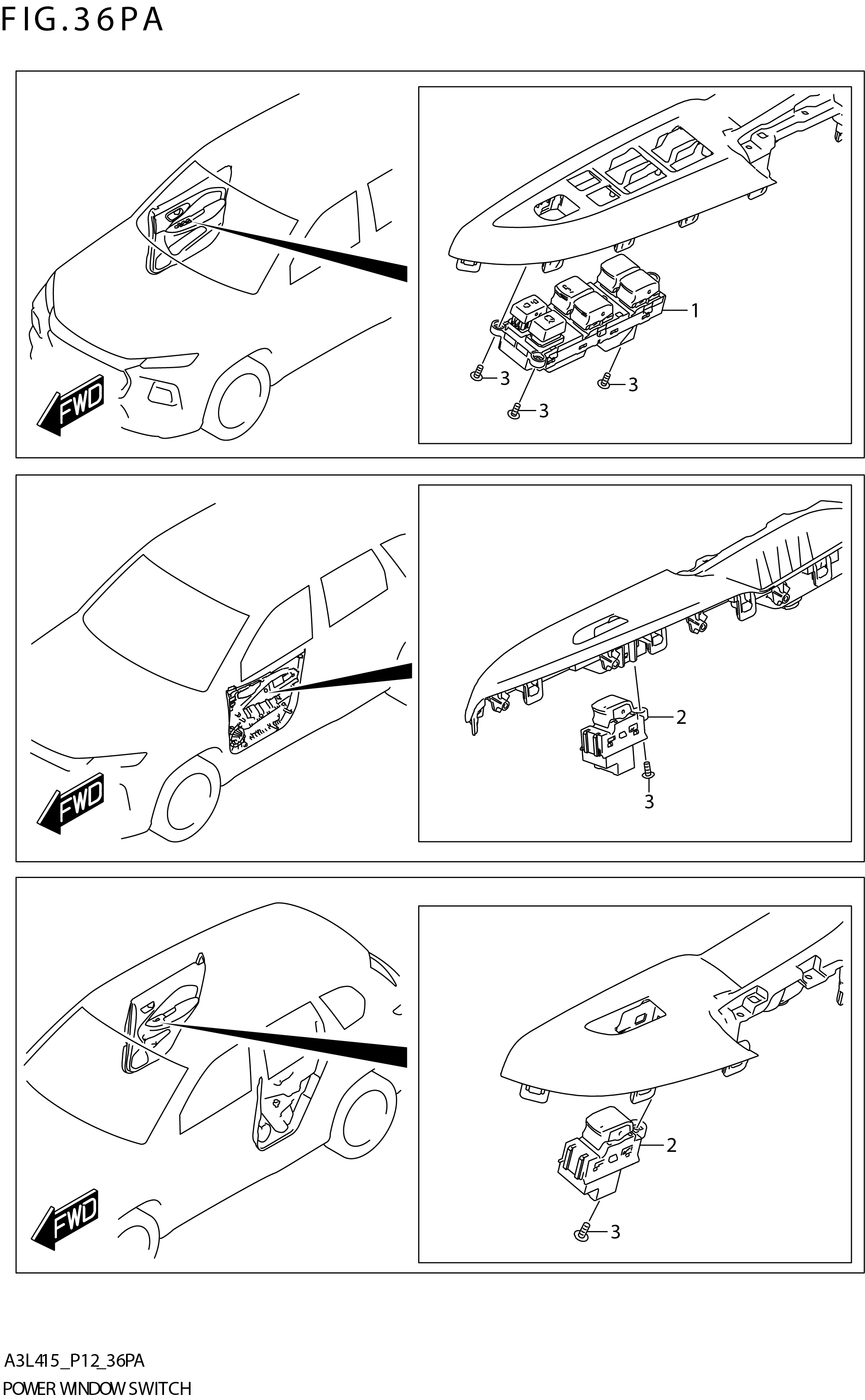FIG. 36PA POWER WINDOW SWITCH