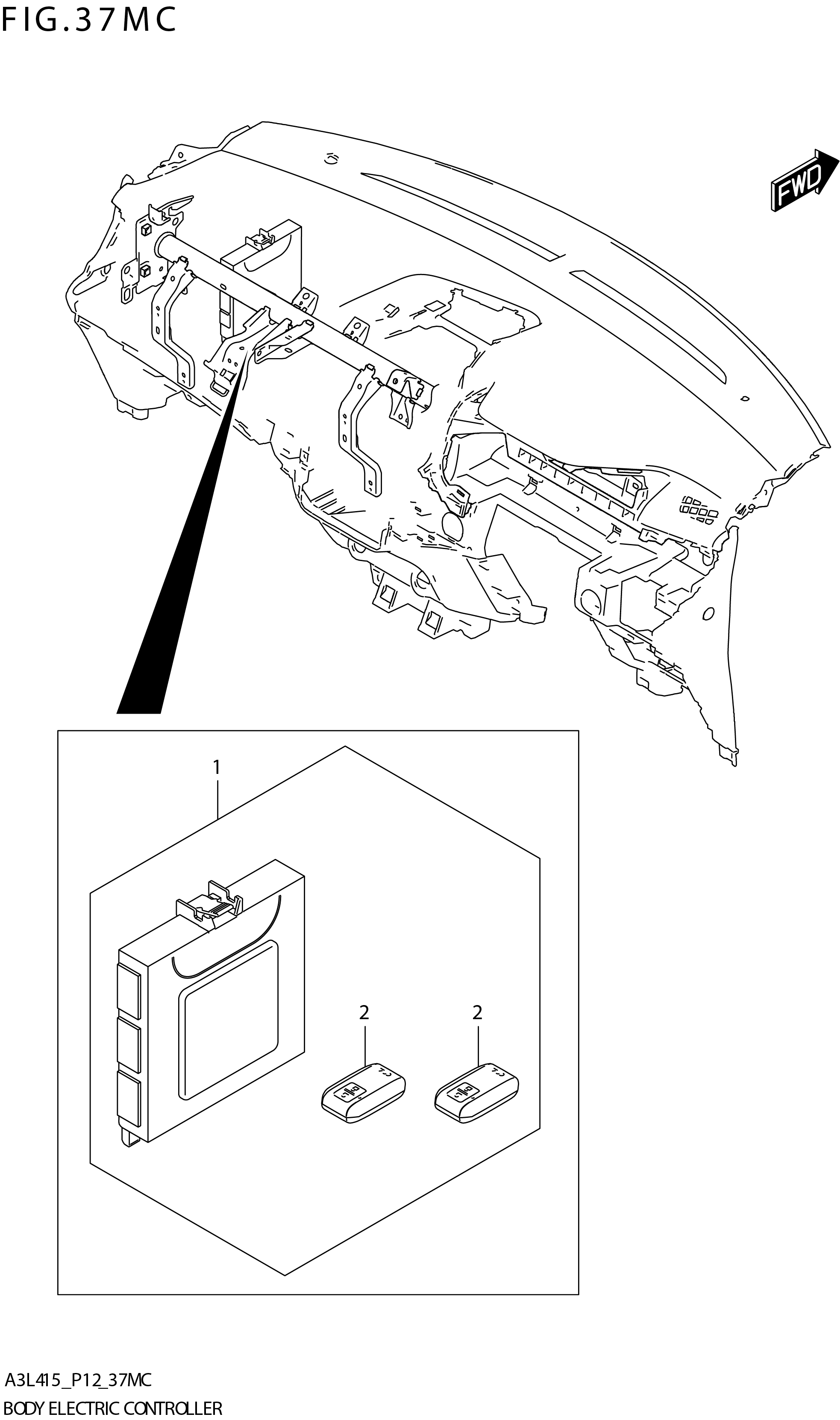FIG. 37MC BODY ELECTRIC CONTROLLER (GLX:5MT:N_AEBR)