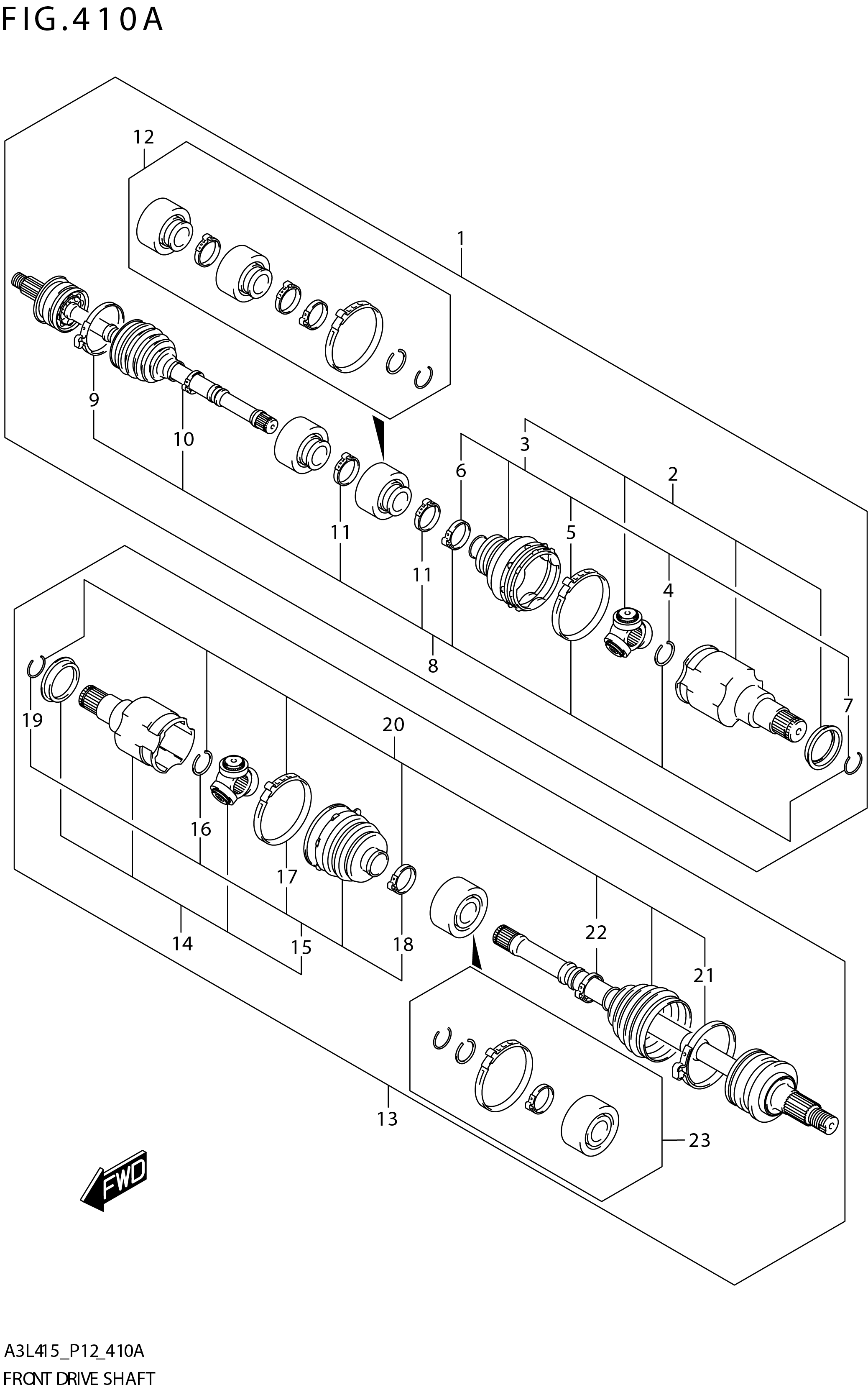 FIG. 410A FRONT DRIVE SHAFT (5MT)