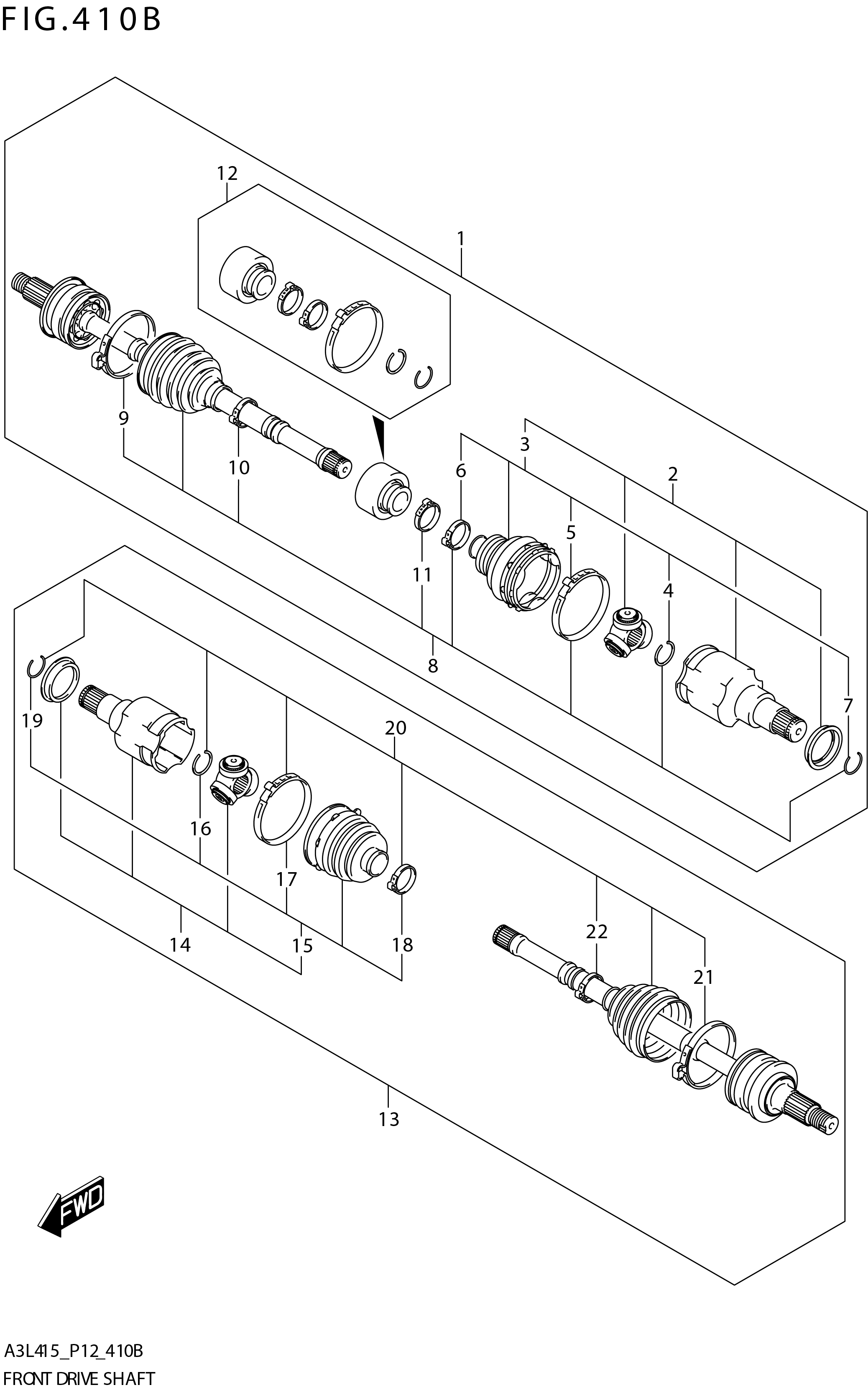 FIG. 410B FRONT DRIVE SHAFT (4AT)