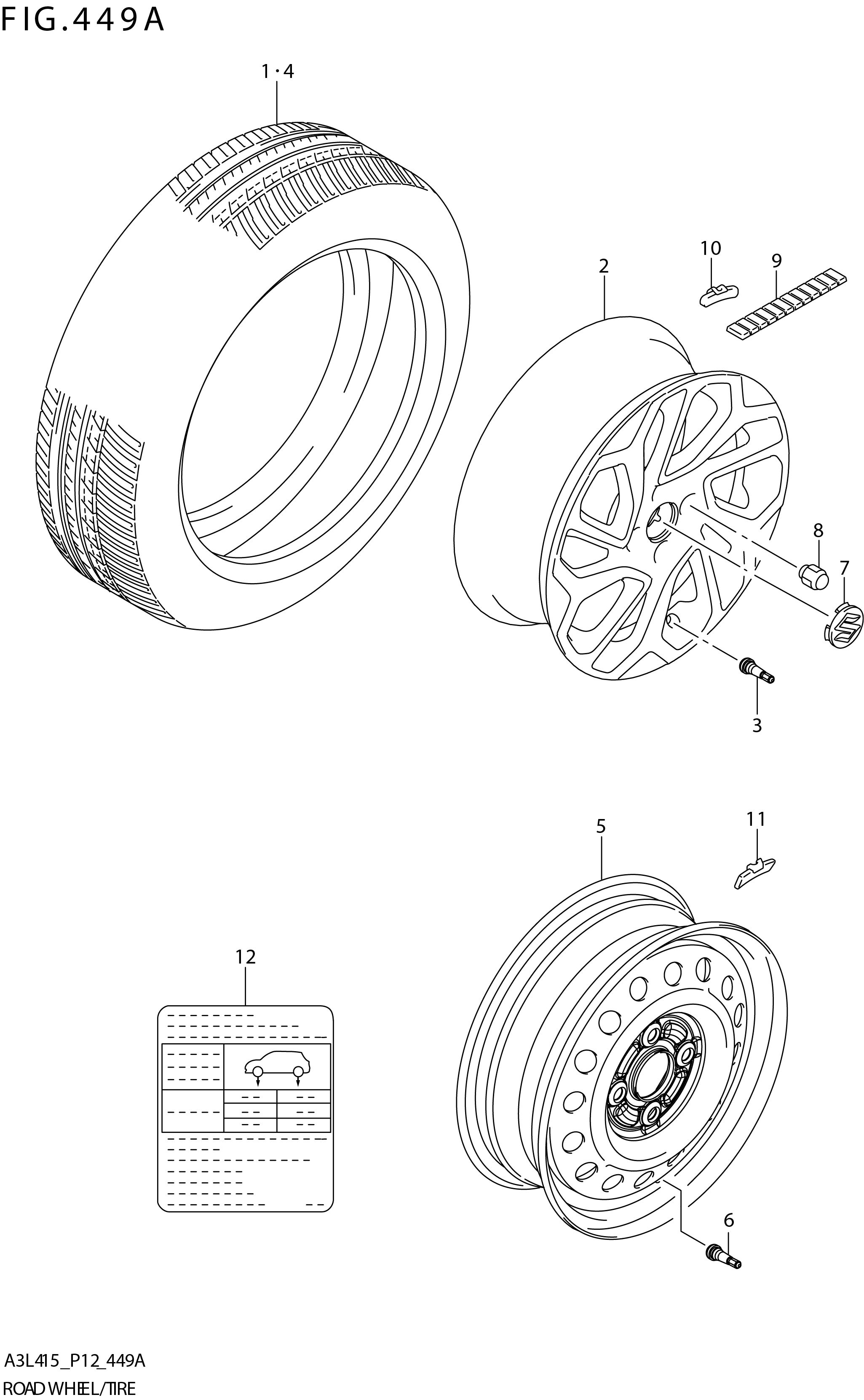 FIG. 449A ROAD WHEEL/TIRE
