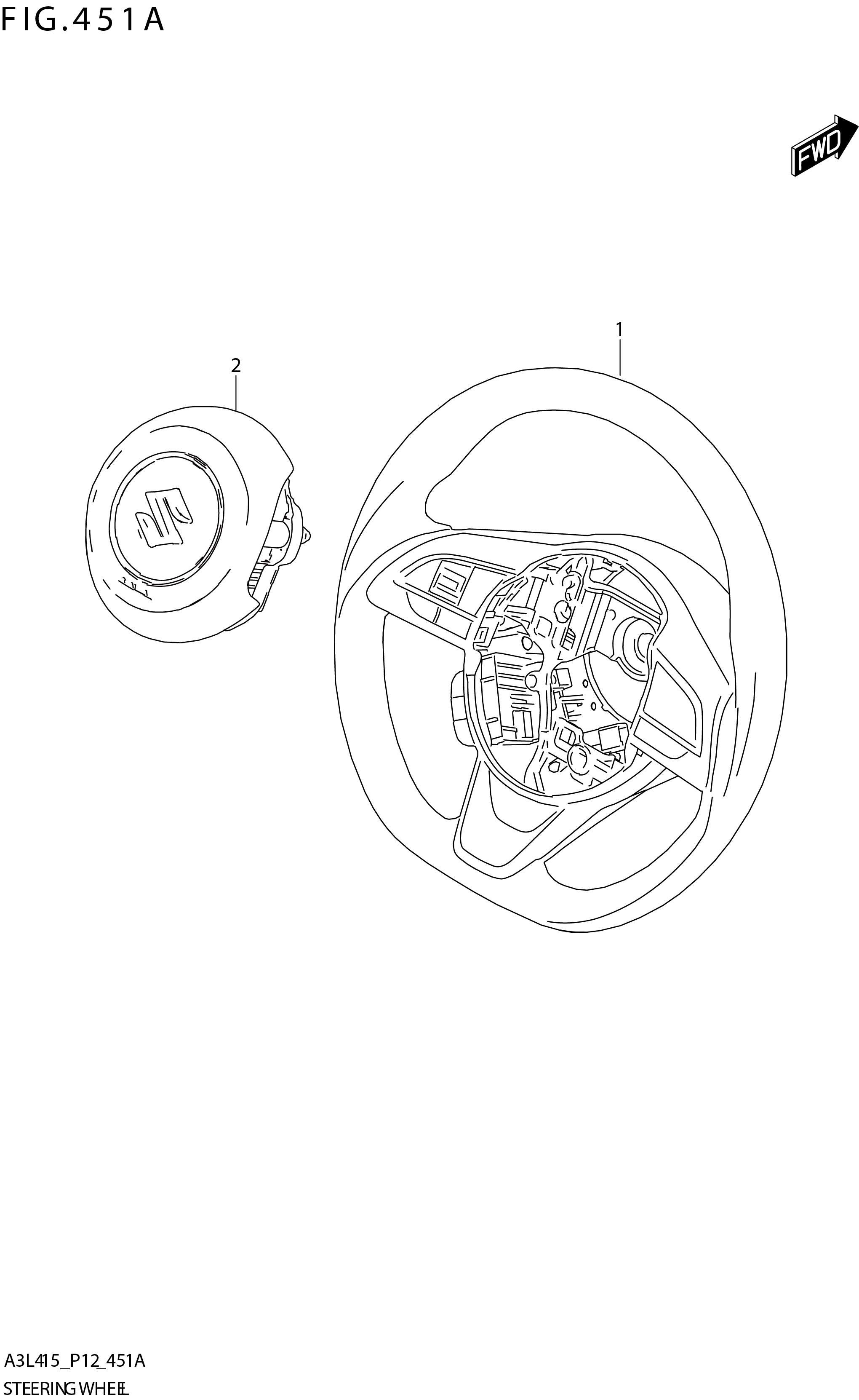 FIG. 451A STEERING WHEEL (GL)