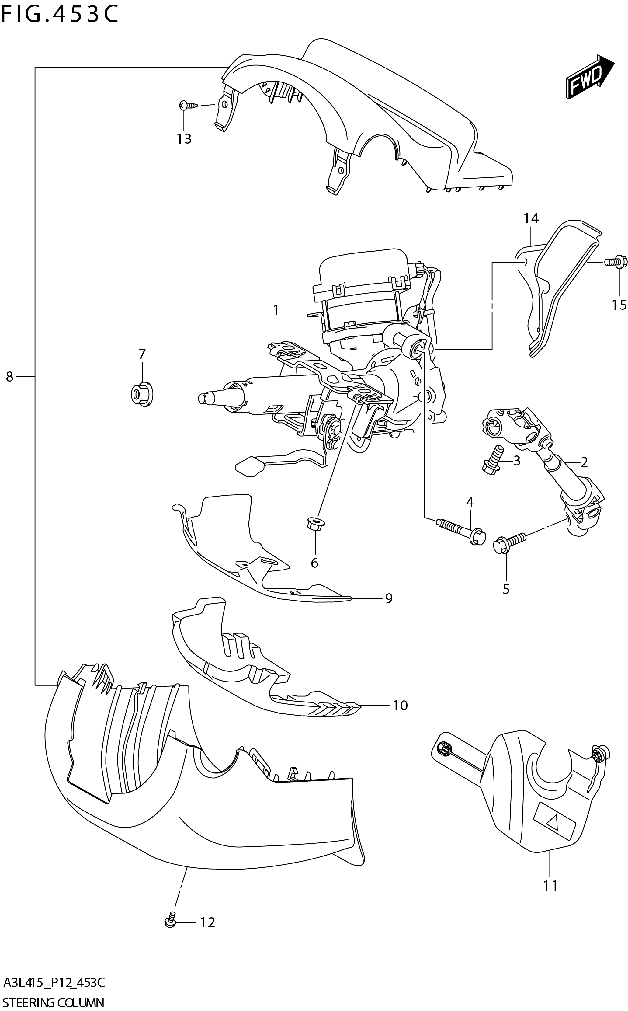 FIG. 453C STEERING COLUMN (GLX:K15C:W_AEBMCR)