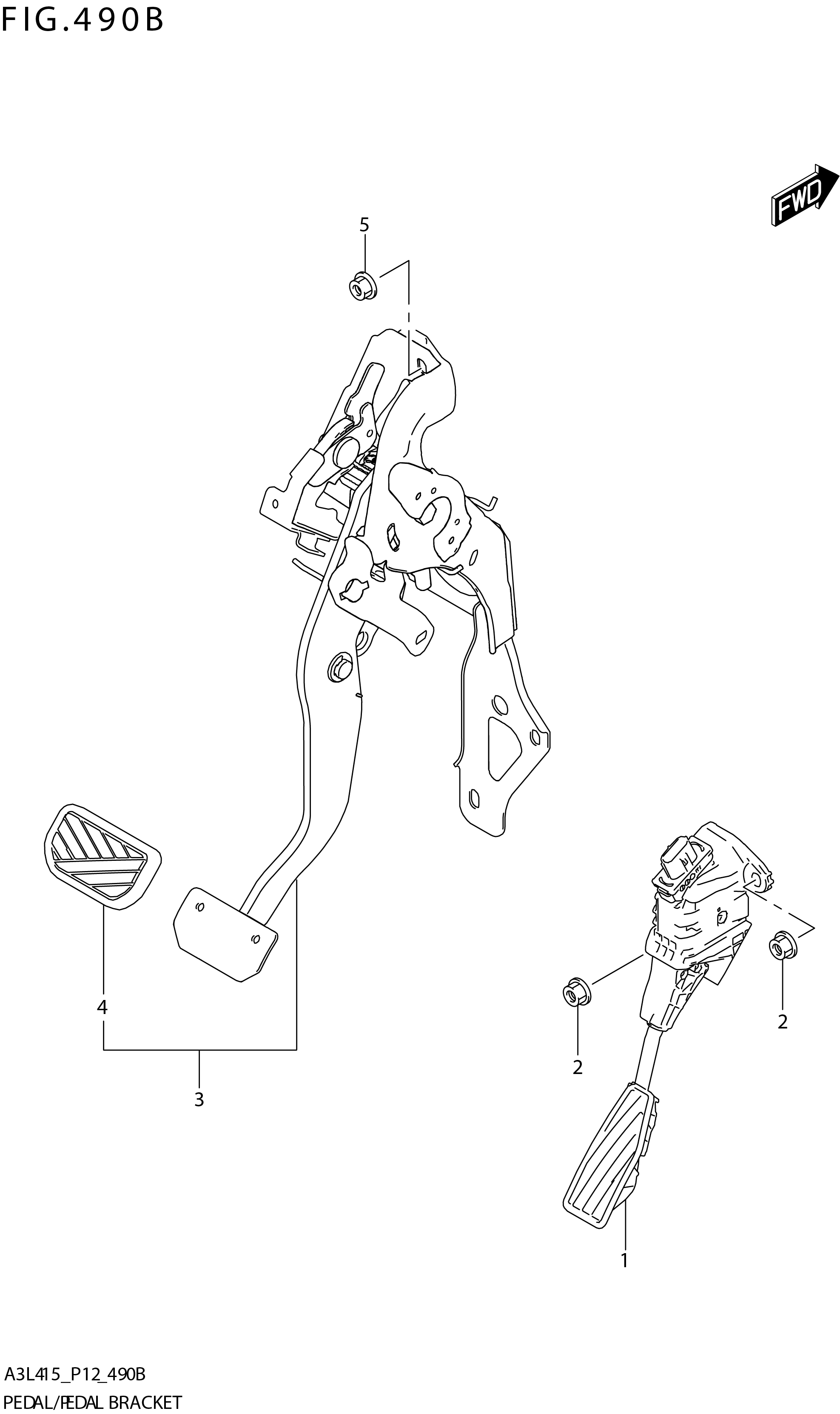 FIG. 490B PEDAL/PEDAL BRACKET (4AT,6AT) 