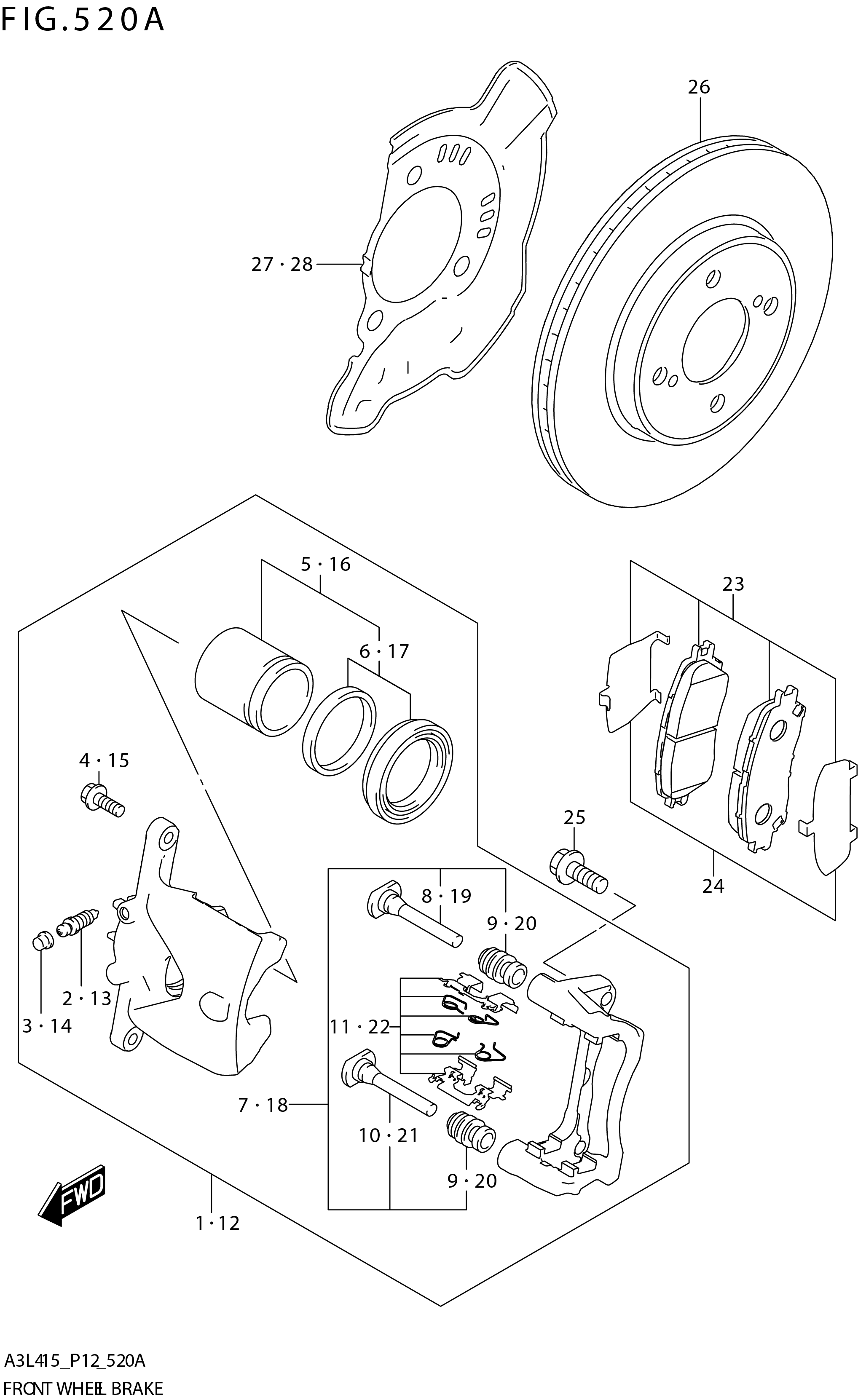 FIG. 520A FRONT WHEEL BRAKE