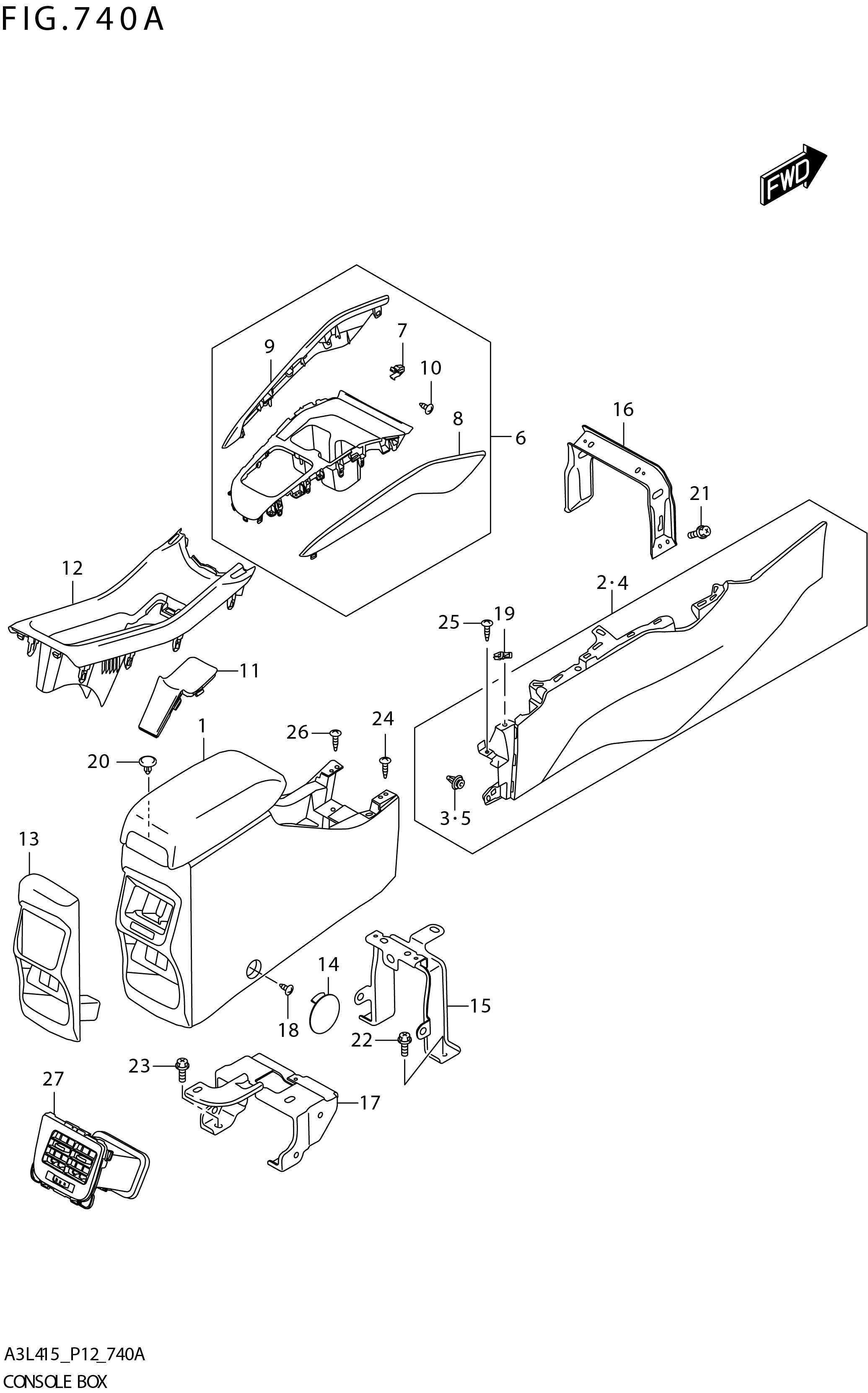 FIG. 740A CONSOLE BOX (GL)