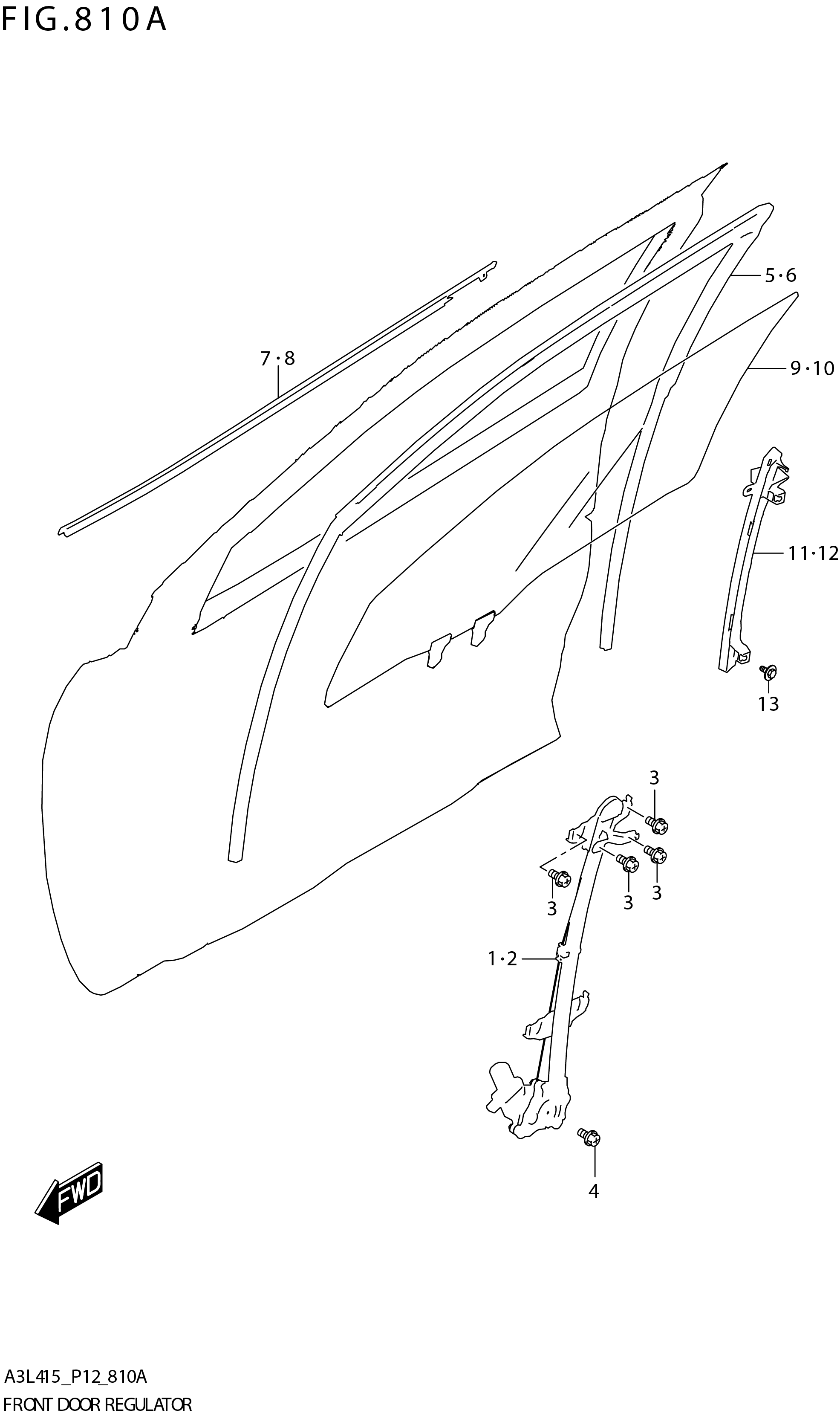 FIG. 810A FRONT DOOR REGULATOR