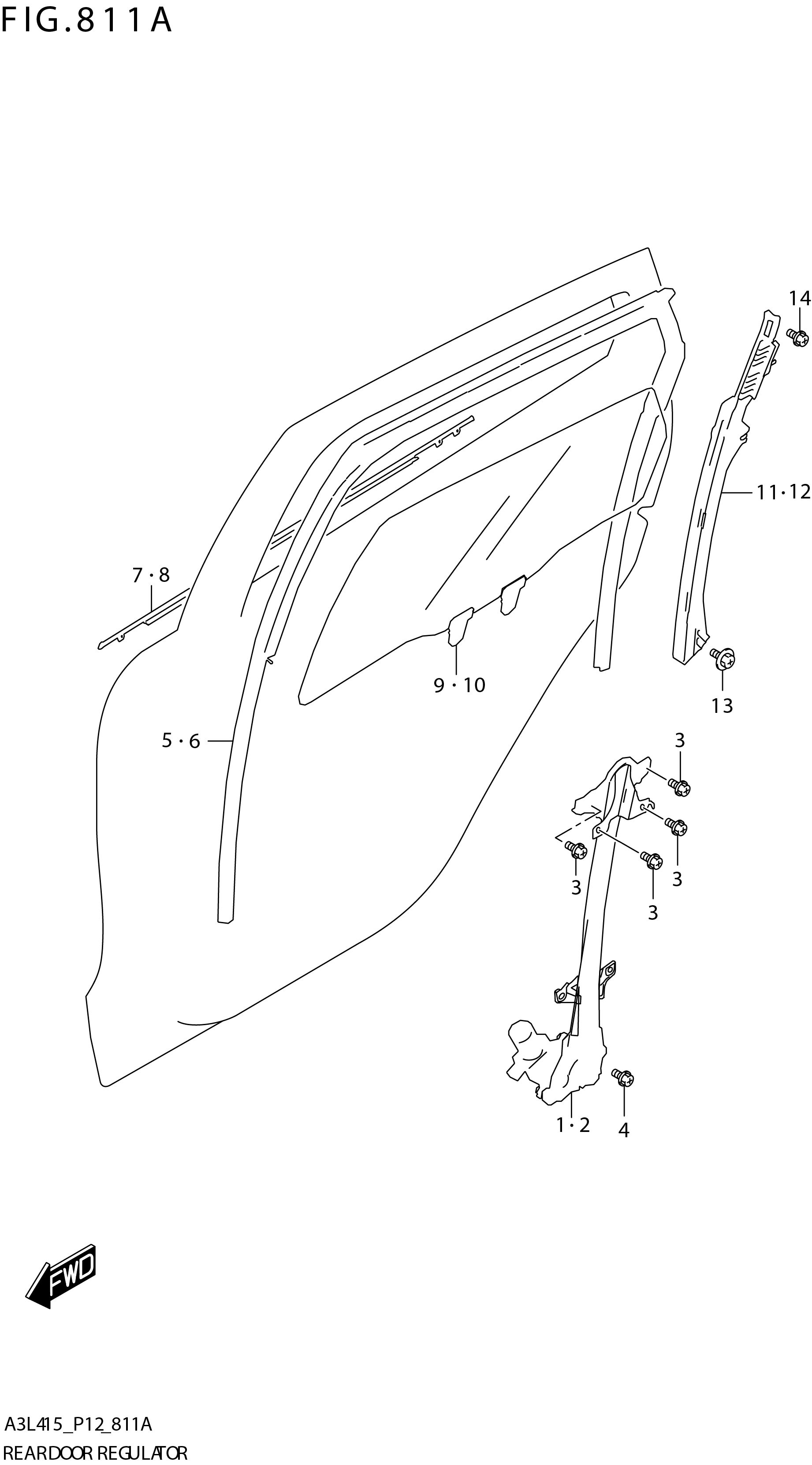 FIG. 811A REAR DOOR REGULATOR