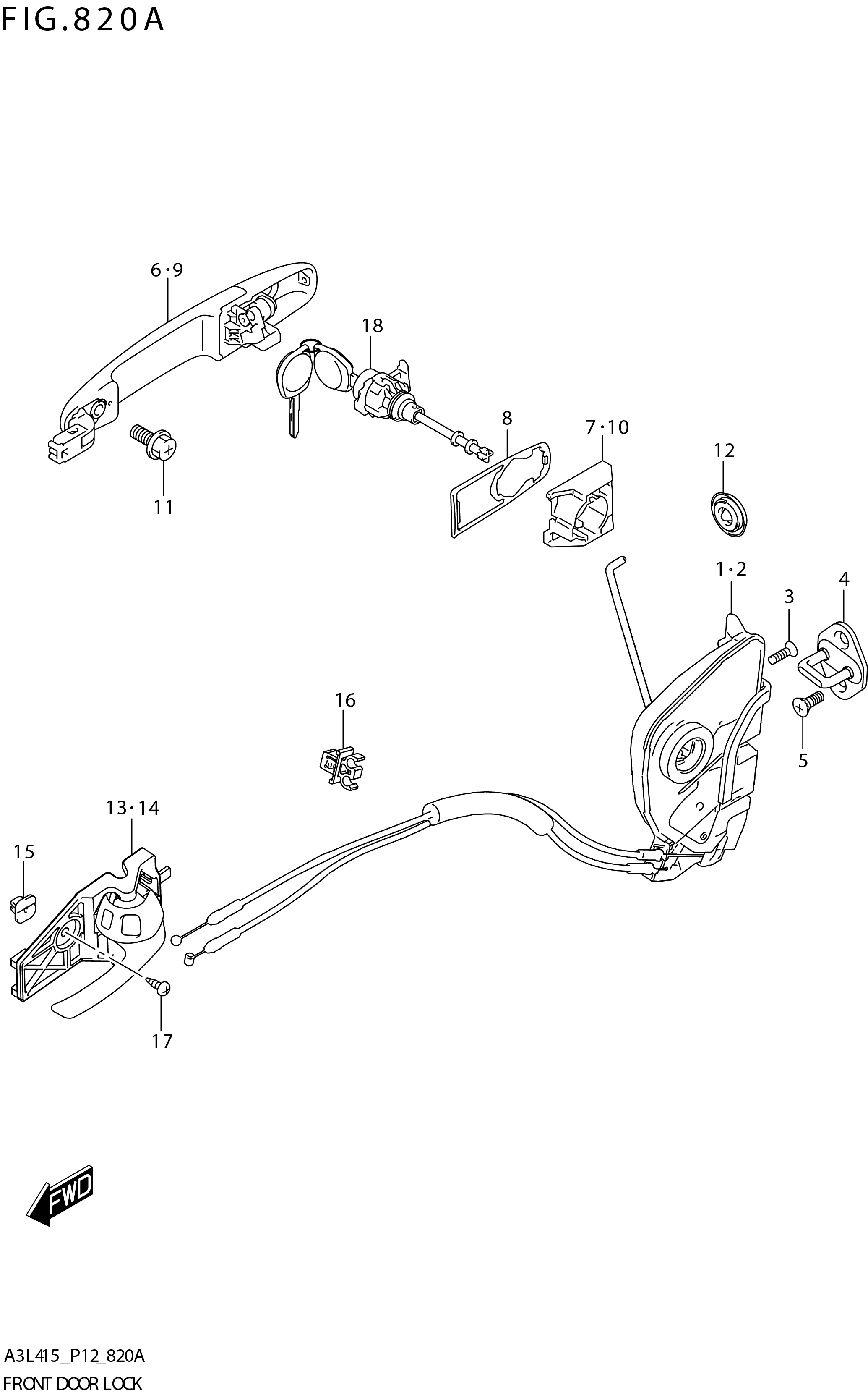 FIG. 820A FRONT DOOR LOCK (GL)