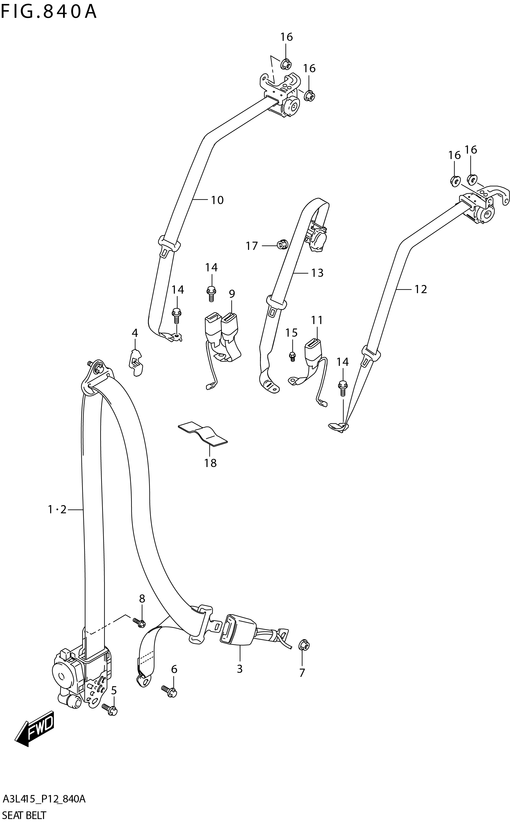 FIG. 840A SEAT BELT 