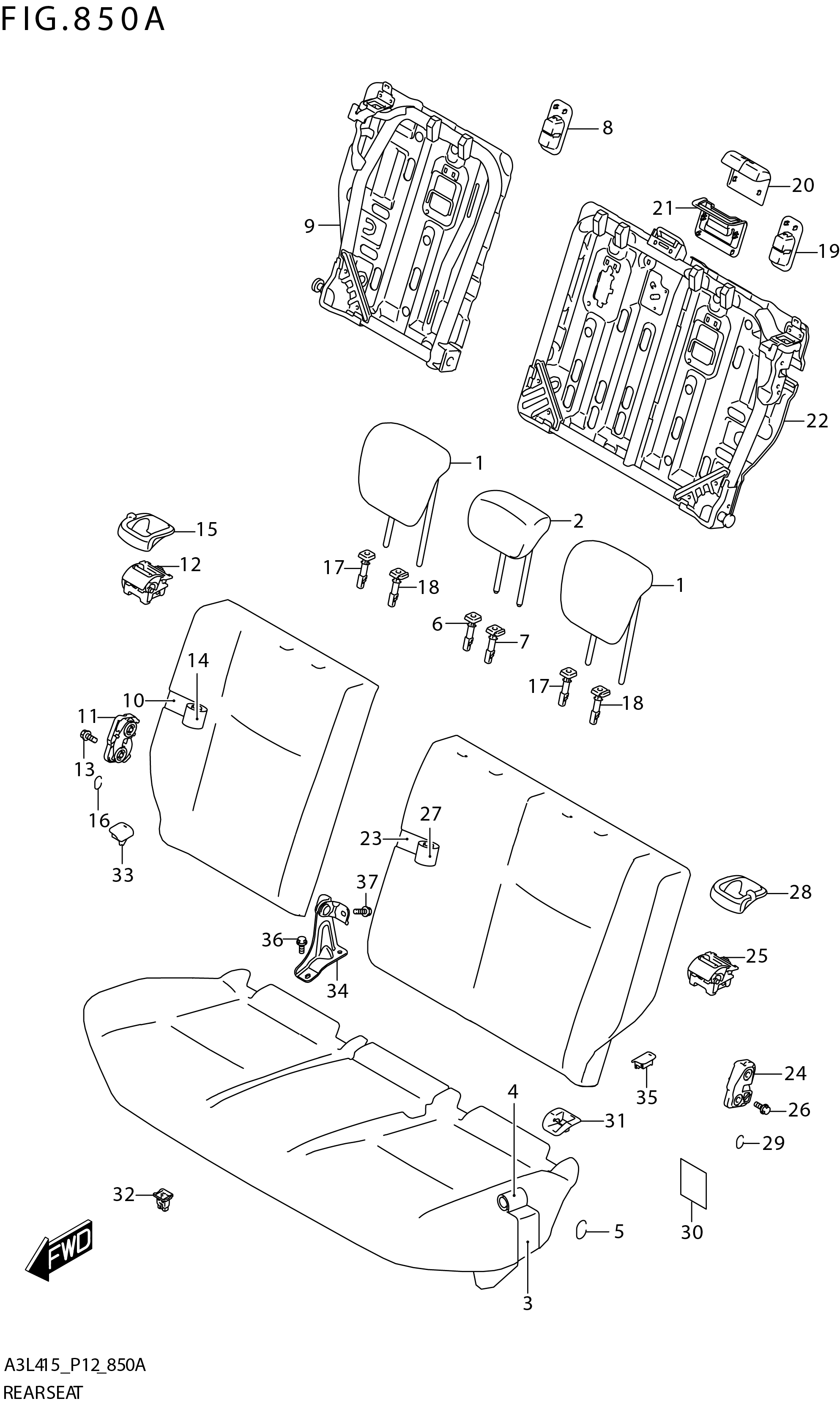 FIG. 850A REAR SEAT (N_AEBR)
