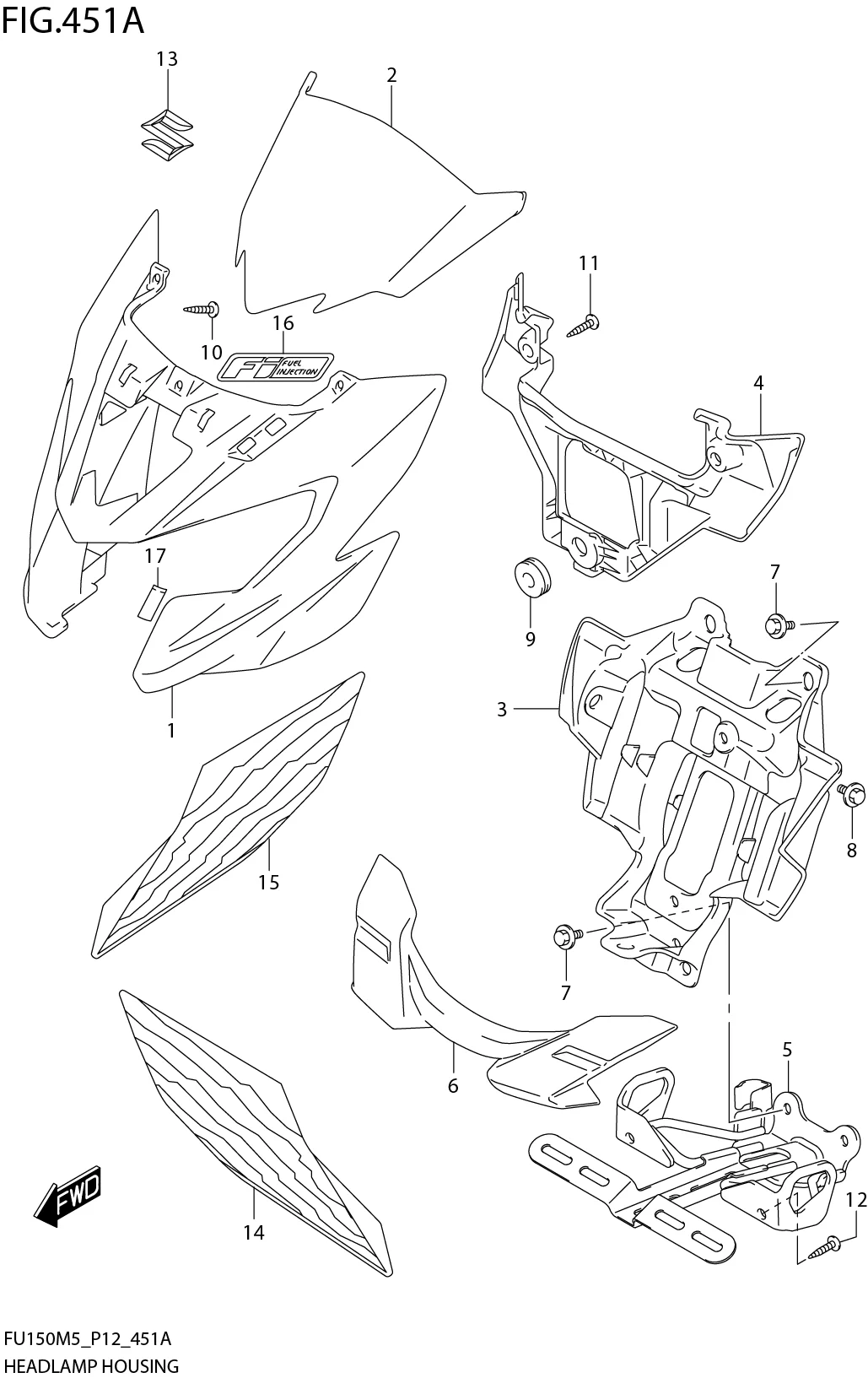 FIG. 451A HEADLAMP HOUSING (FU150RFM5_P12)