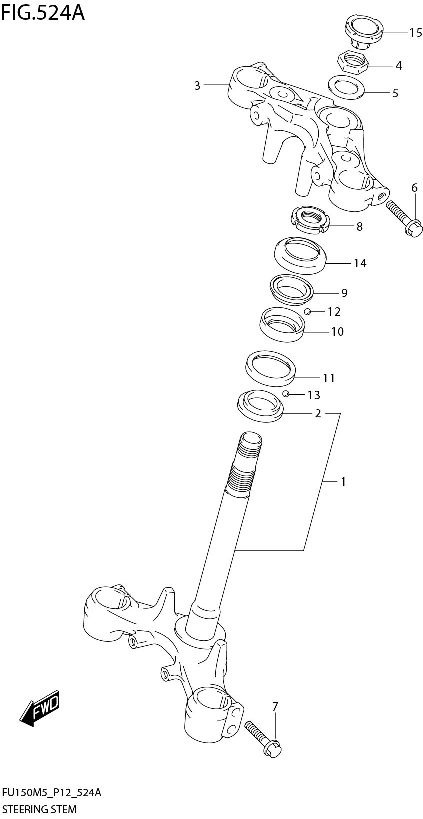FIG. 524A STEERING STEM (FU150RFM5_P12)