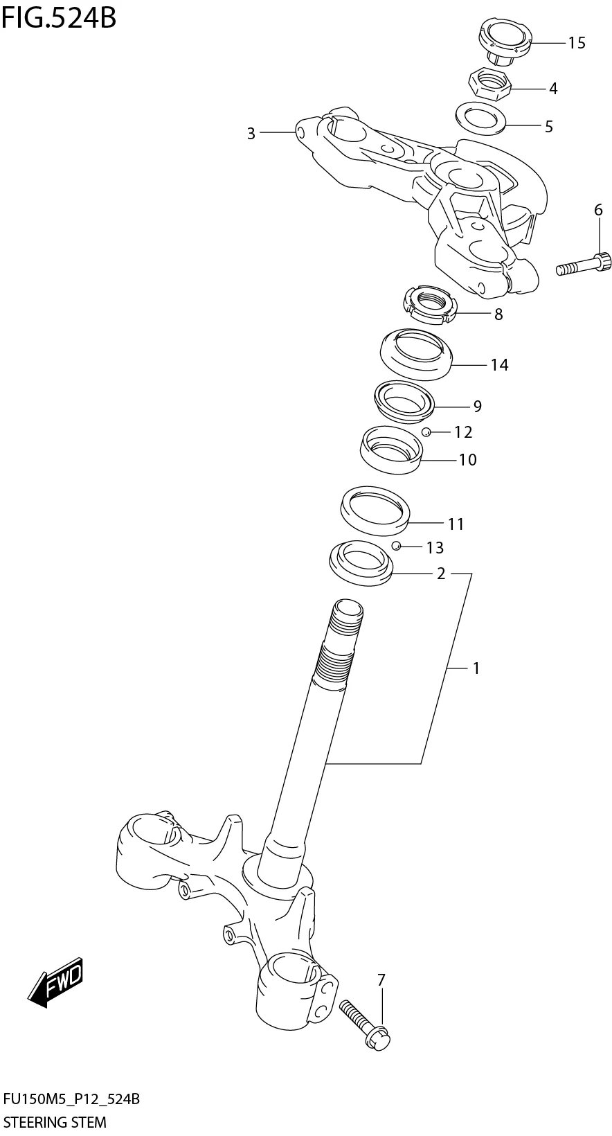 FIG. 524B STEERING STEM (FU150RLM5_P12)