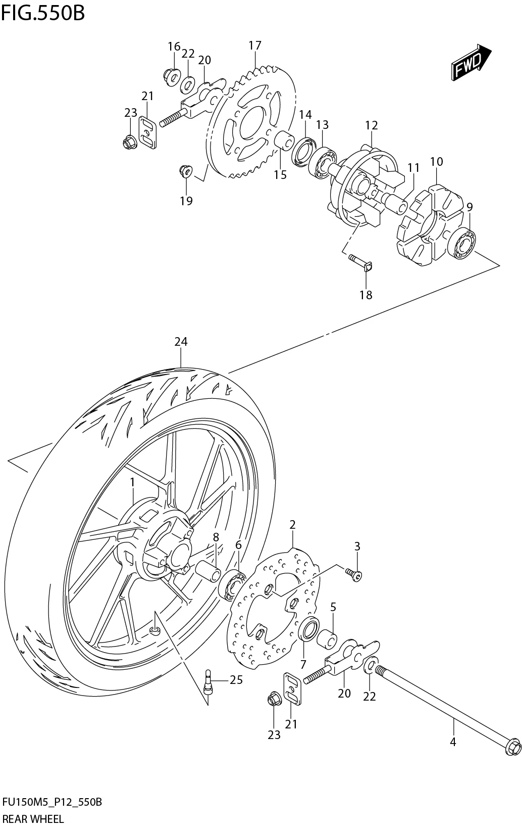 FIG. 550B REAR WHEEL (FU150RLM5_P12)