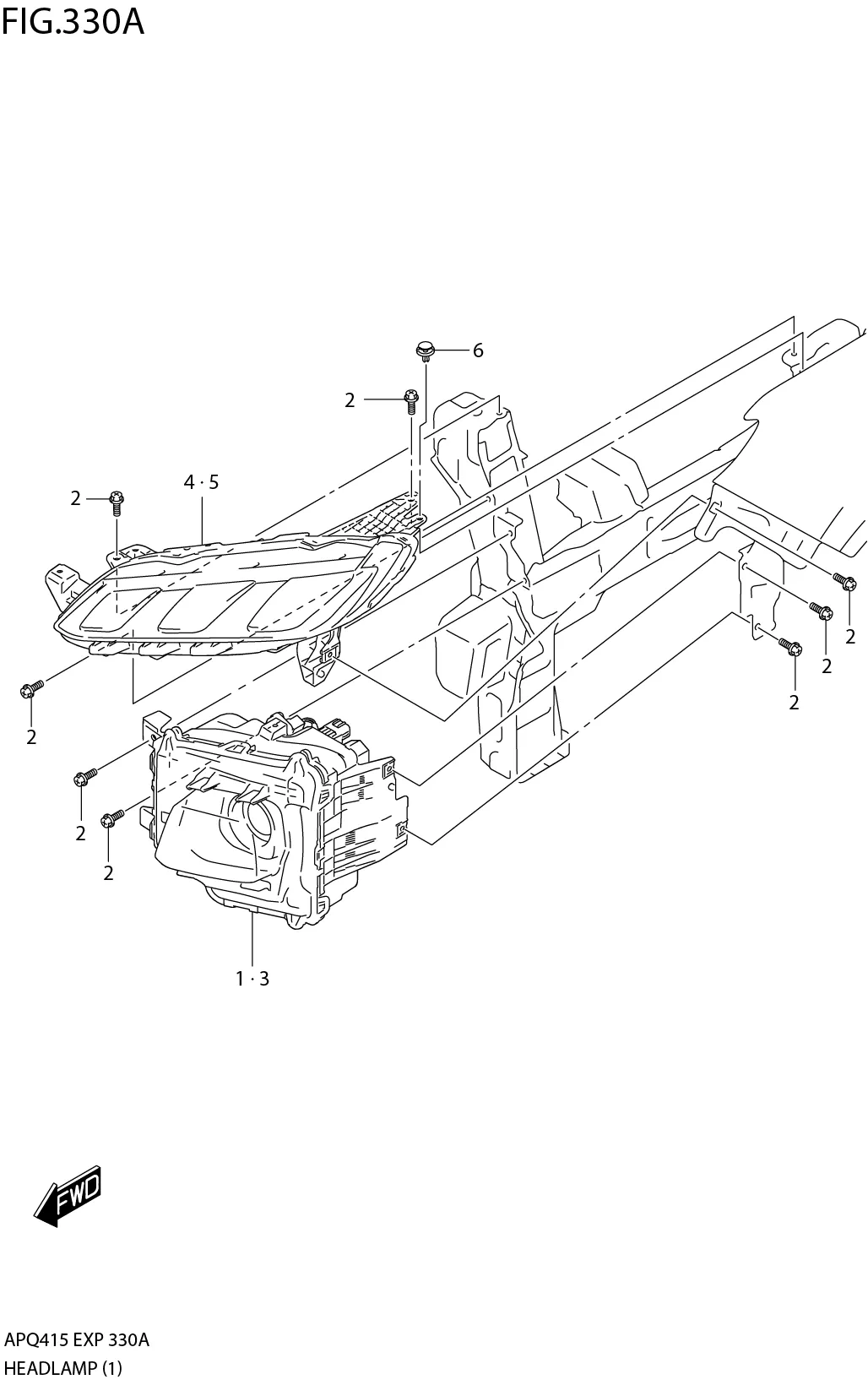 FIG.330A2-F-6 HEADLAMP (RHD)