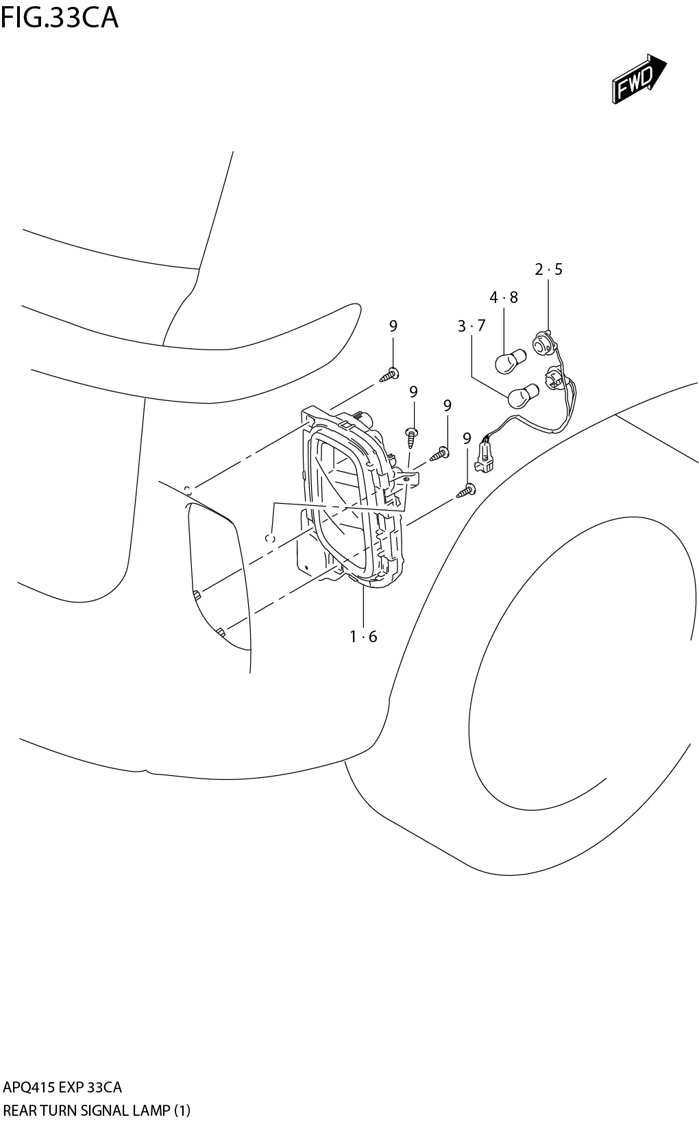 FIG.33CA2-F-11REAR TURN SIGNAL LAMP (N/REAR FOG LAMP)
