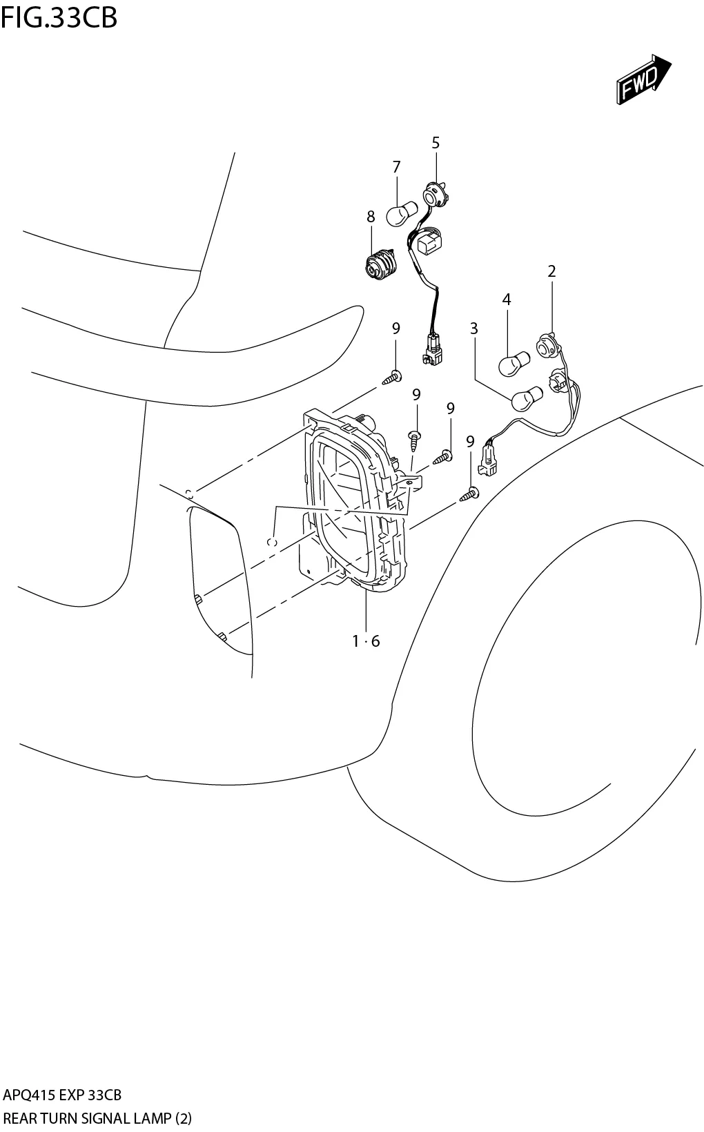 FIG.33CB2-F-12REAR TURN SIGNAL LAMP (W/REAR FOG LAMP)