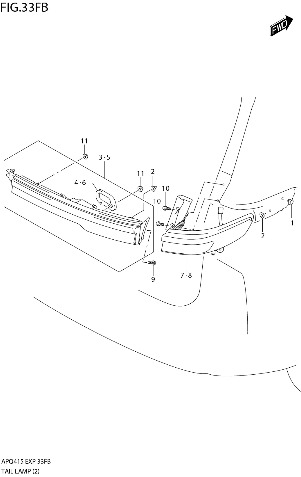 FIG.33FB2-F-14TAIL LAMP (W/REAR FOG LAMP)