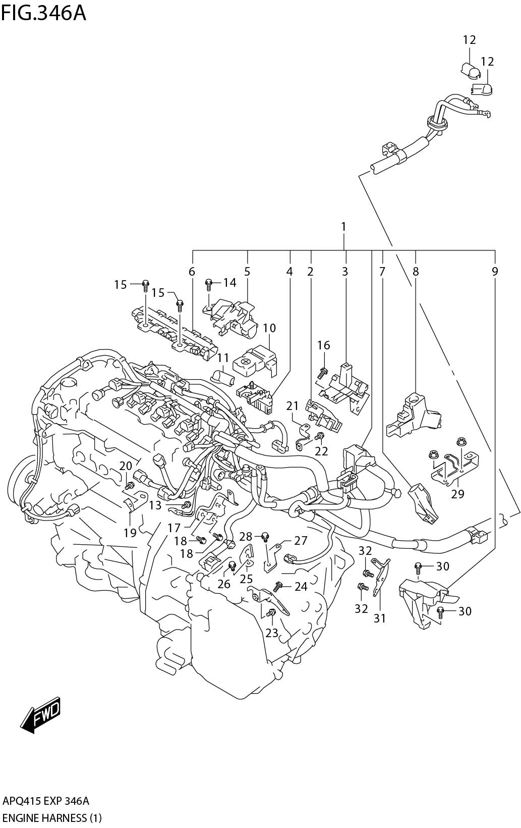 FIG.346A2-H-15ENGINE HARNESS (K15C:RHD:6AT:2WD)