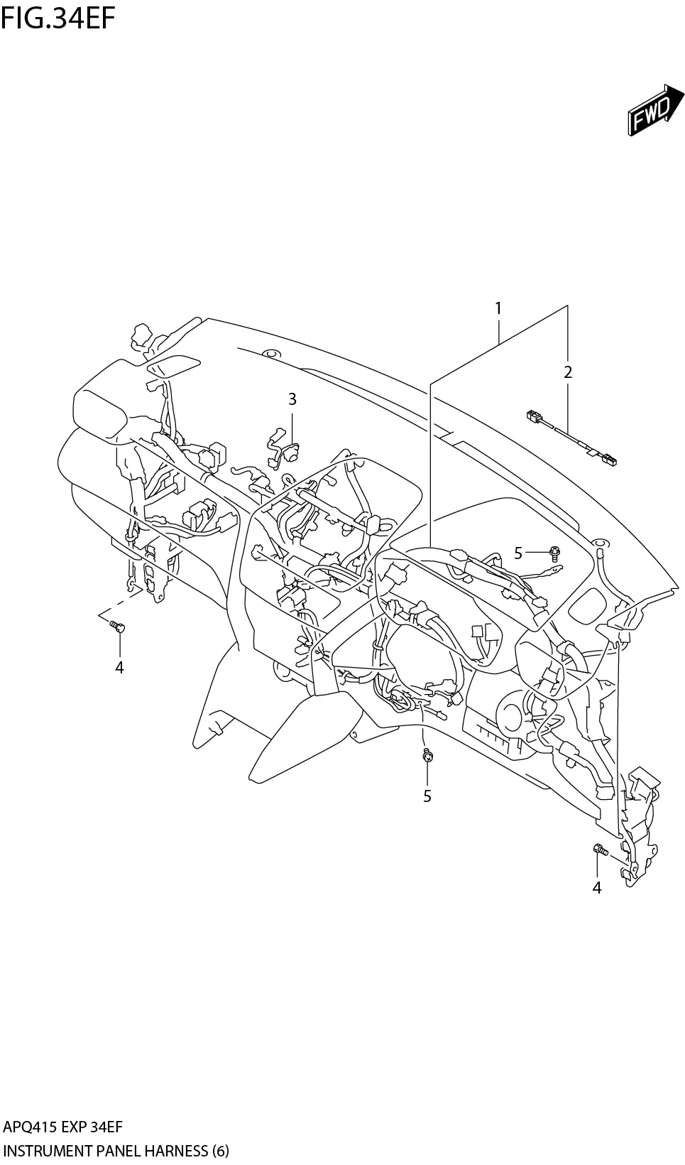 FIG.34EF2-J-6 INSTRUMENT PANEL HARNESS (SEE NOTE)