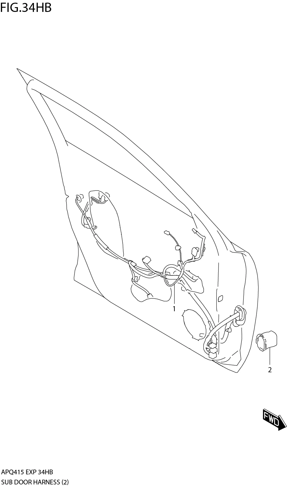 FIG.34HB2-K-9 SUB DOOR HARNESS (SEE NOTE)