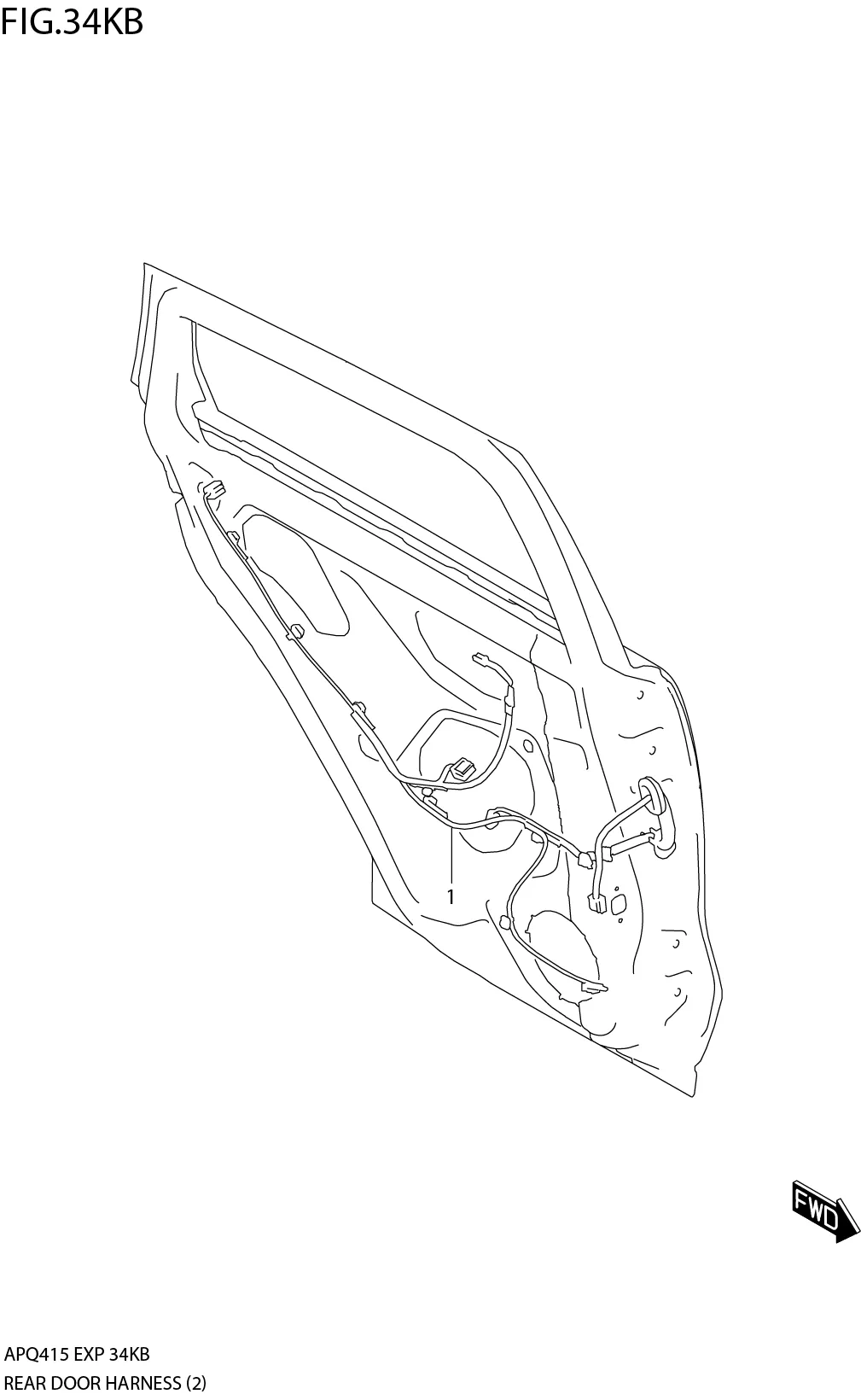 FIG.34KB3-B-8 REAR DOOR HARNESS (GLX)