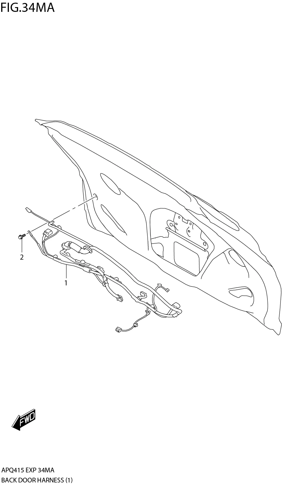 FIG.34MA3-B-9 BACK DOOR HARNESS (SEE NOTE)