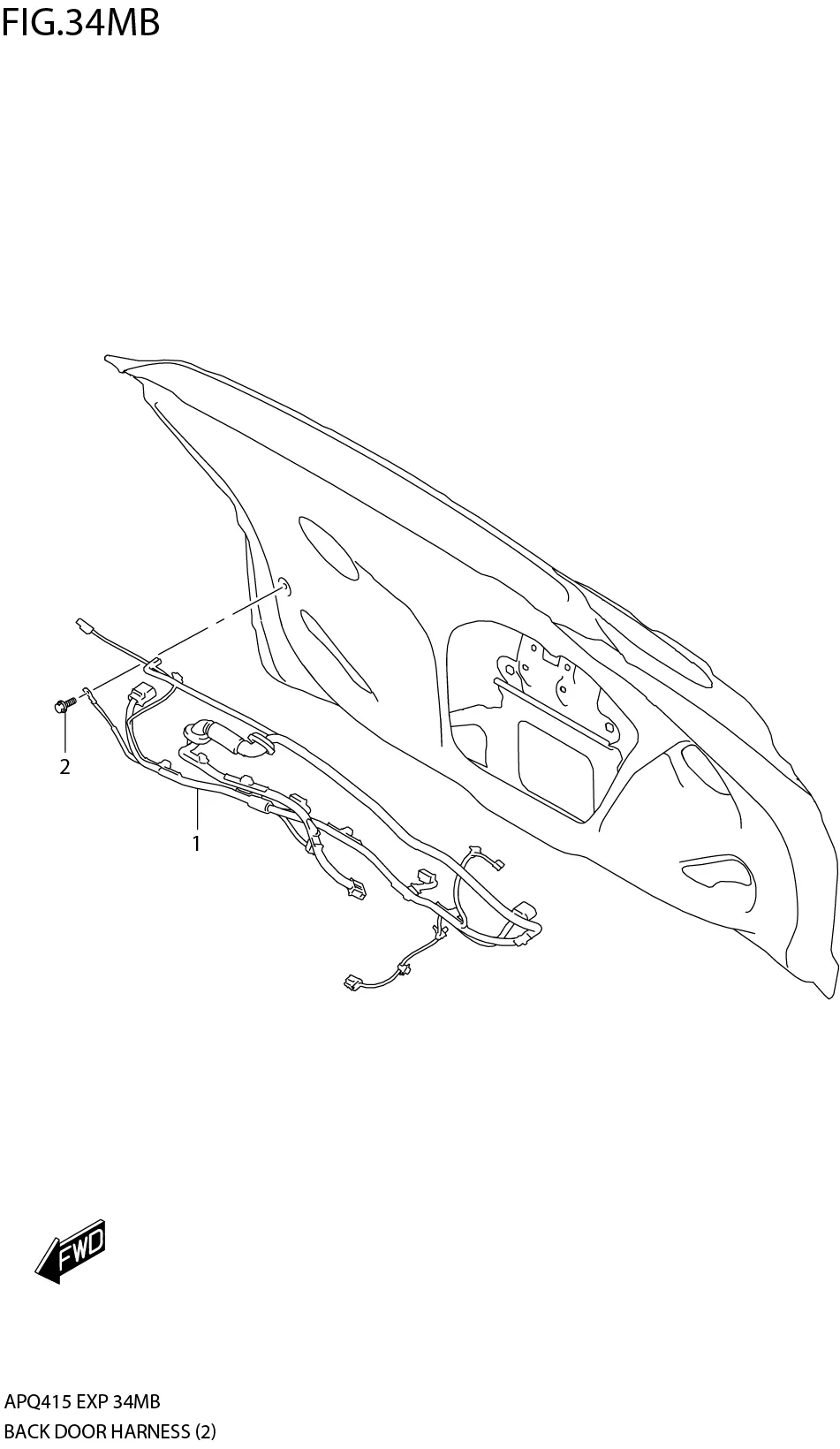FIG.34MB3-B-10BACK DOOR HARNESS (SEE NOTE)