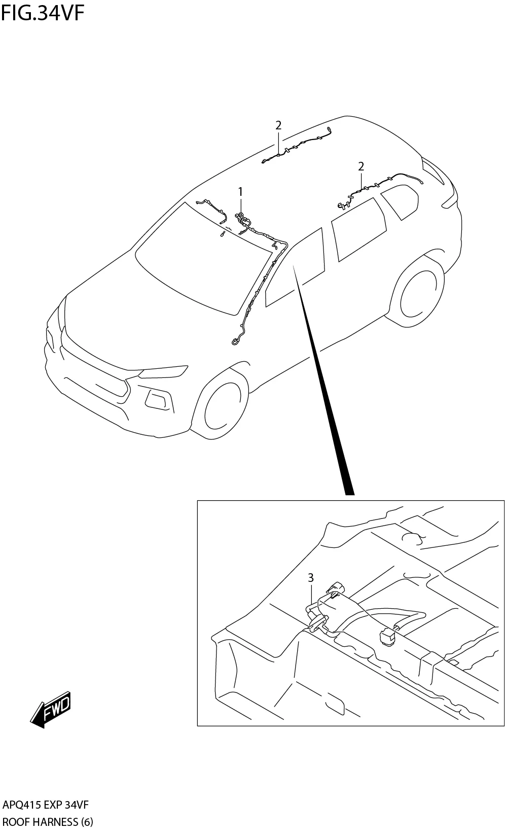 FIG.34VF3-C-12ROOF HARNESS (SEE NOTE)
