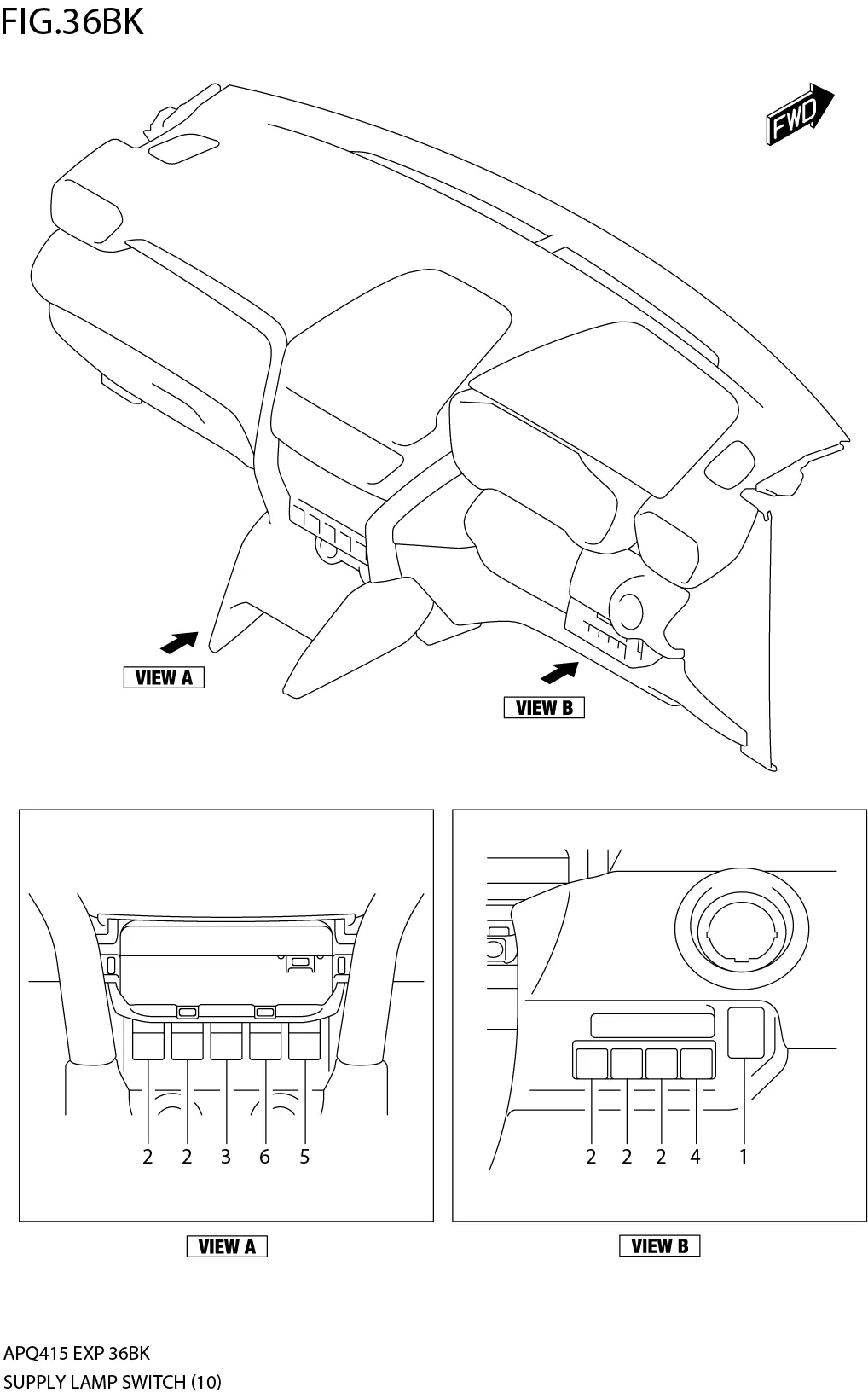 FIG.36BK3-E-8 SUPPLY LAMP SWITCH (SEE NOTE)