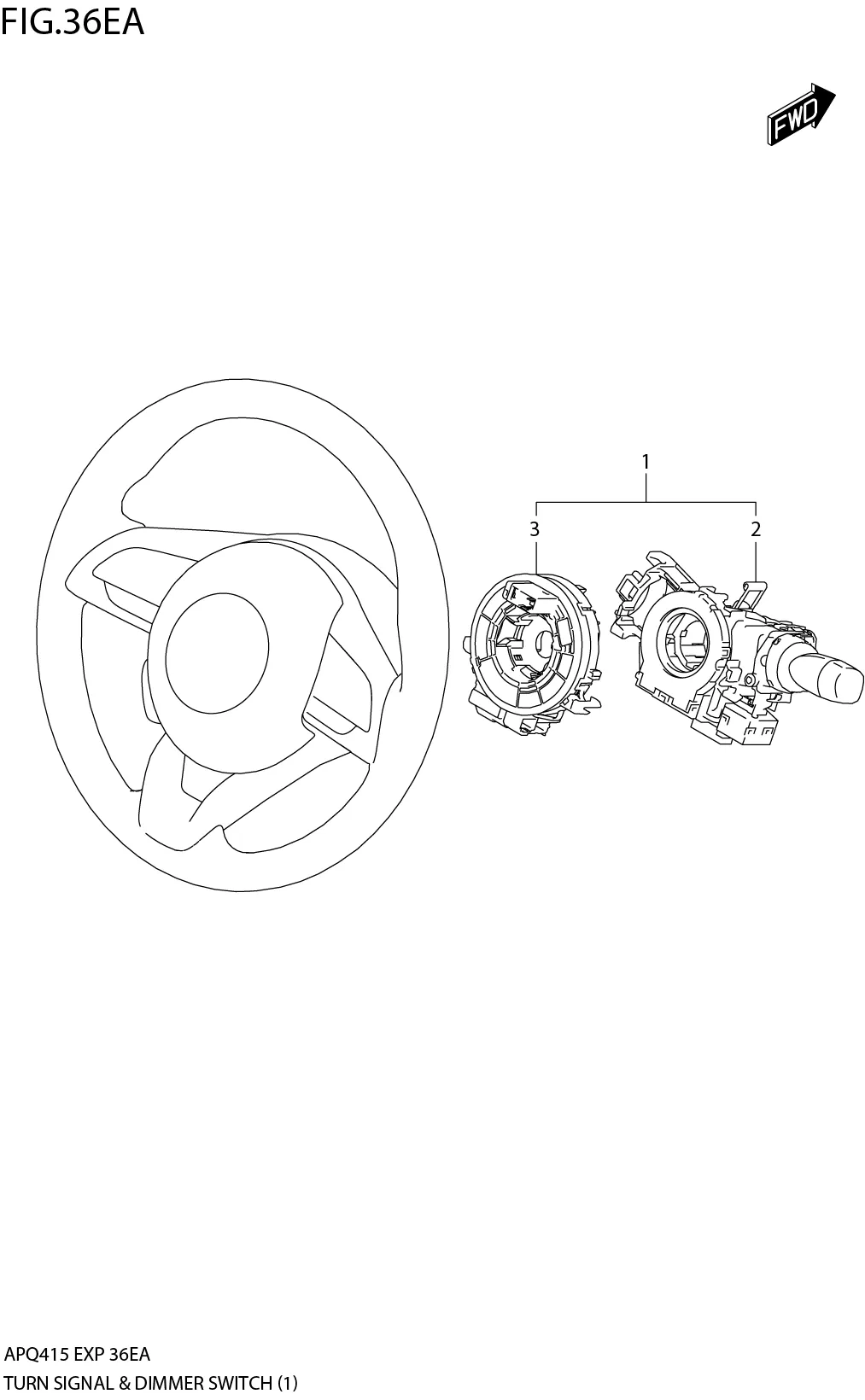 FIG.36EA3-E-13TURN SIGNAL & DIMMER SWITCH (RHD)