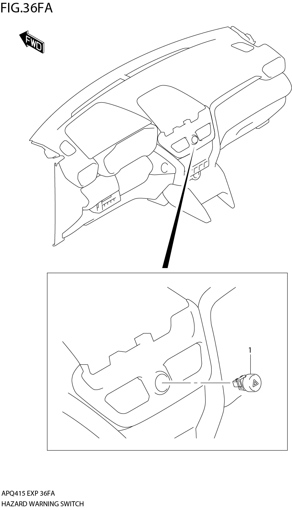 FIG.36FA3-F-4 HAZARD WARNING SWITCH