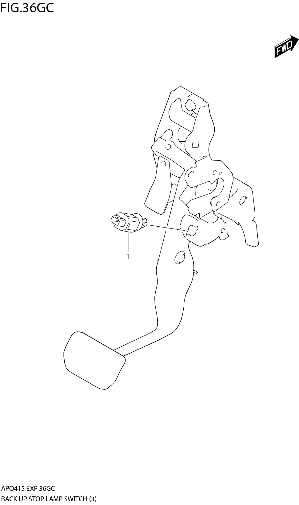 FIG.36GC3-F-7 BACK UP STOP LAMP SWITCH (SEE NOTE)