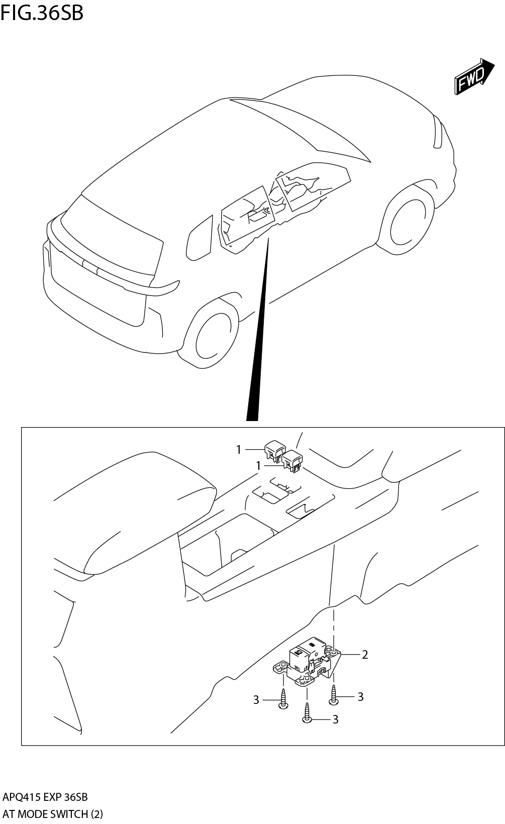 FIG.36SB3-G-8 AT MODE SWITCH (TYPE 4:2WD:6AT)