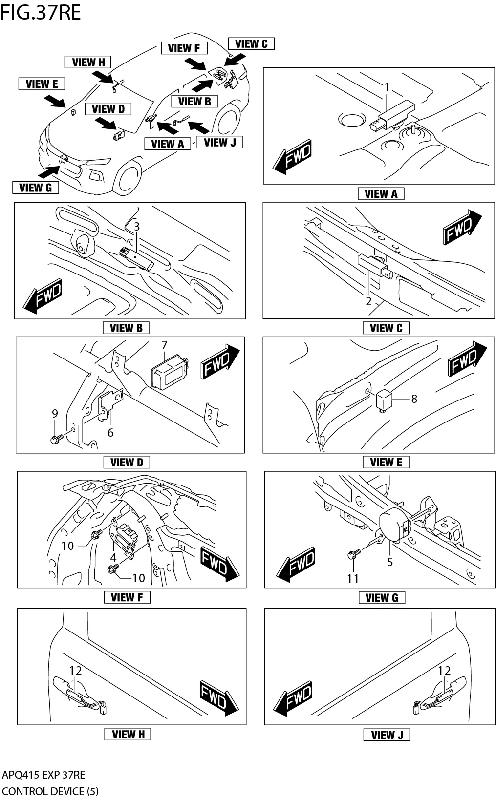 FIG.37RE3-K-2 CONTROL DEVICE (W/TPMS:RHD)