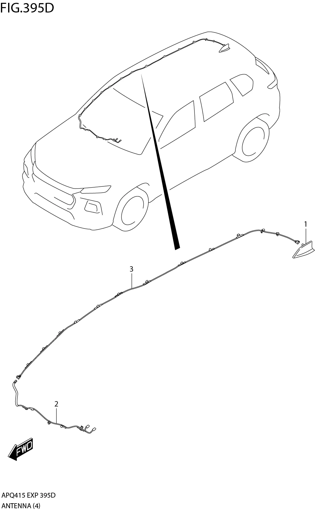 FIG.395D3-L-11ANTENNA (RHD:W/SUNROOF)