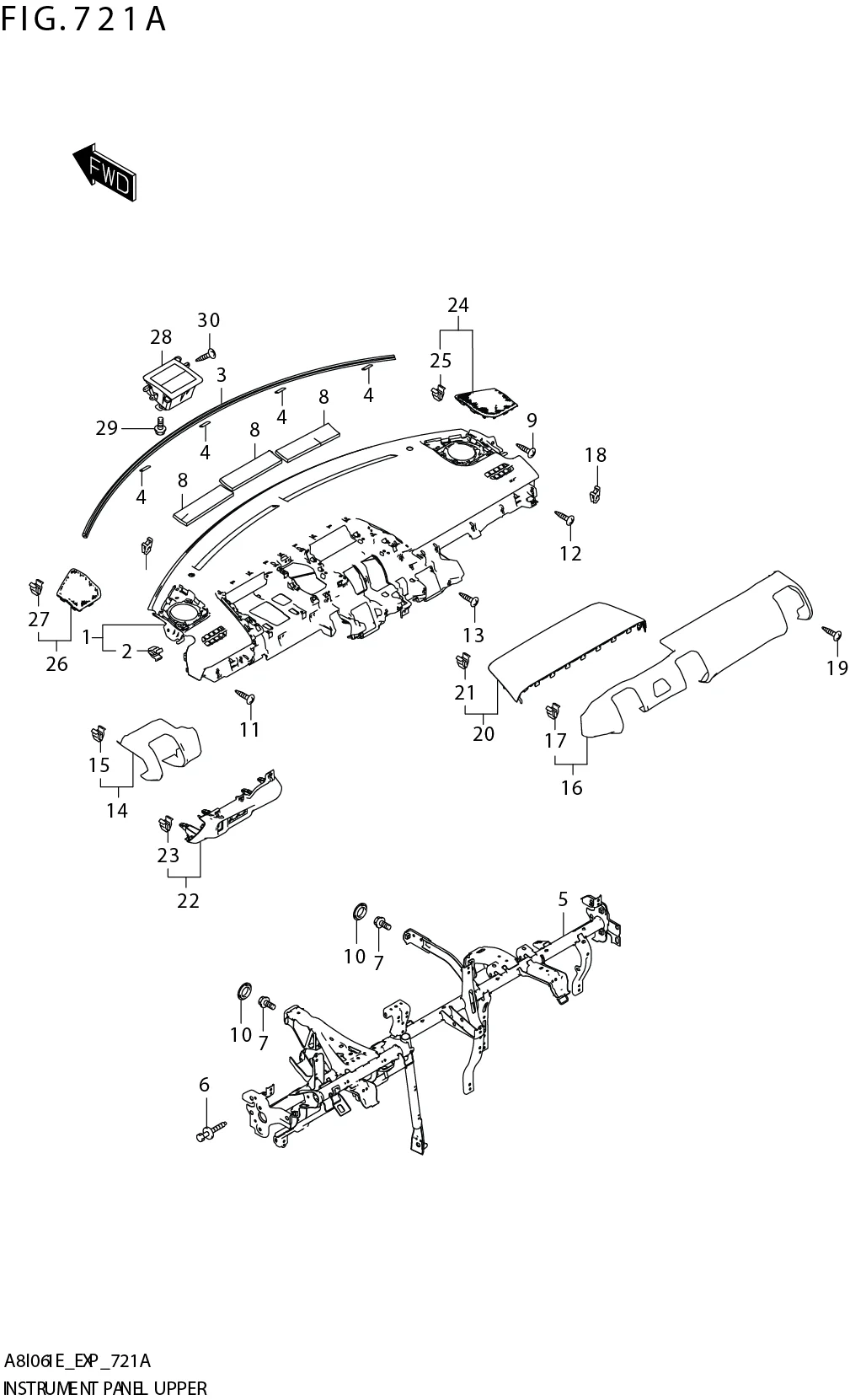 FIG. 721A INSTRUMENT PANEL UPPER(RHD)